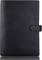 Vista 1 de Funda para planificador de cuero genuino A5 Organizador personal, compatible con cuadernos planificadores A5 de tamaño Stalogy Hobonichi (Negro)