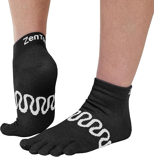 ZenToes Pilates Socks for Women, Non-Slip Yoga Cotton Sock, Toe Socks for Reduced Rubbing and Blister Prevention