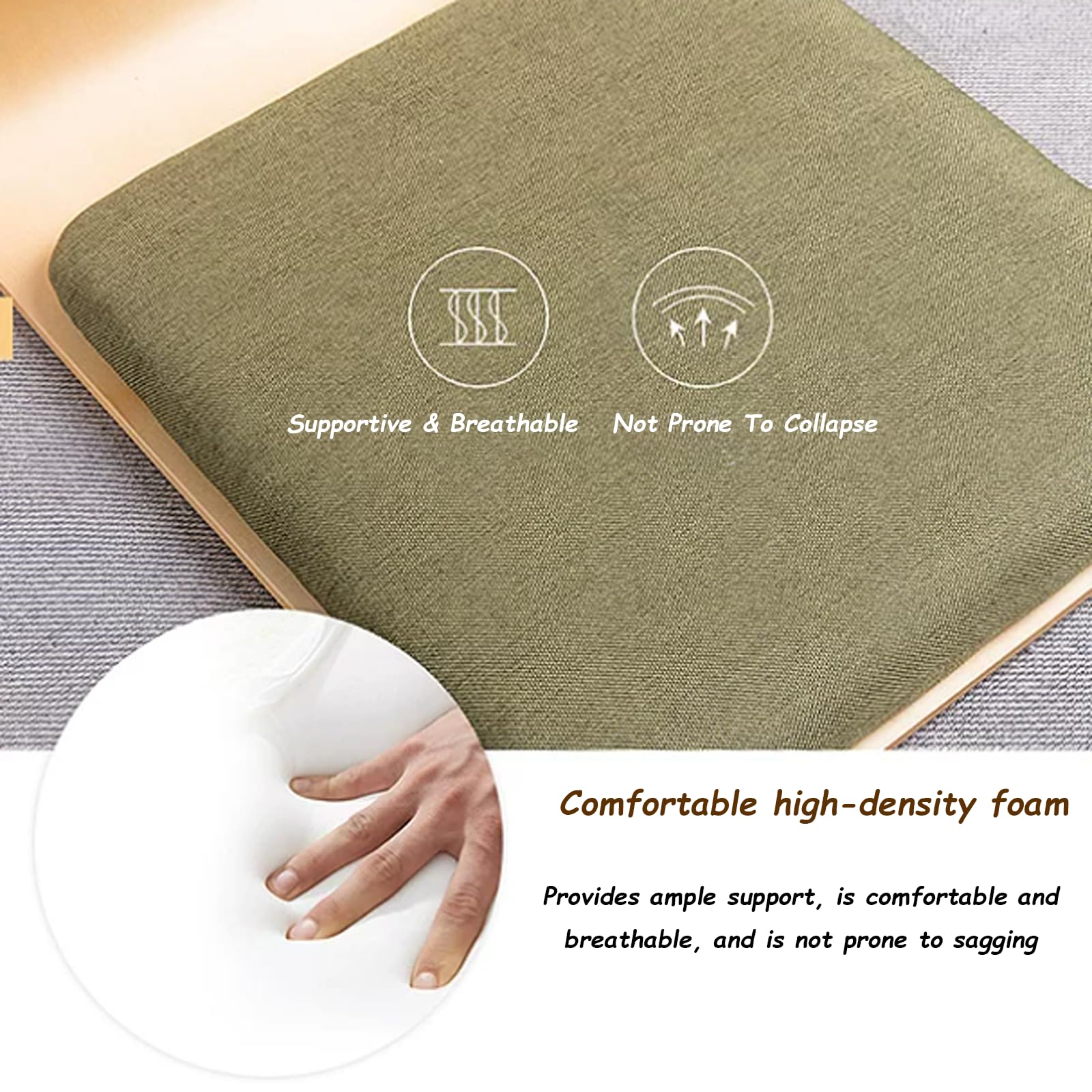 Beinloser Tatami-Stuhl, Sitzsack-Stuhl, Sitzfläche mit Rückenlehne aus massivem Holz, geeignet für Erkerfenster, Schlafzimmer, Balkone Single Hole