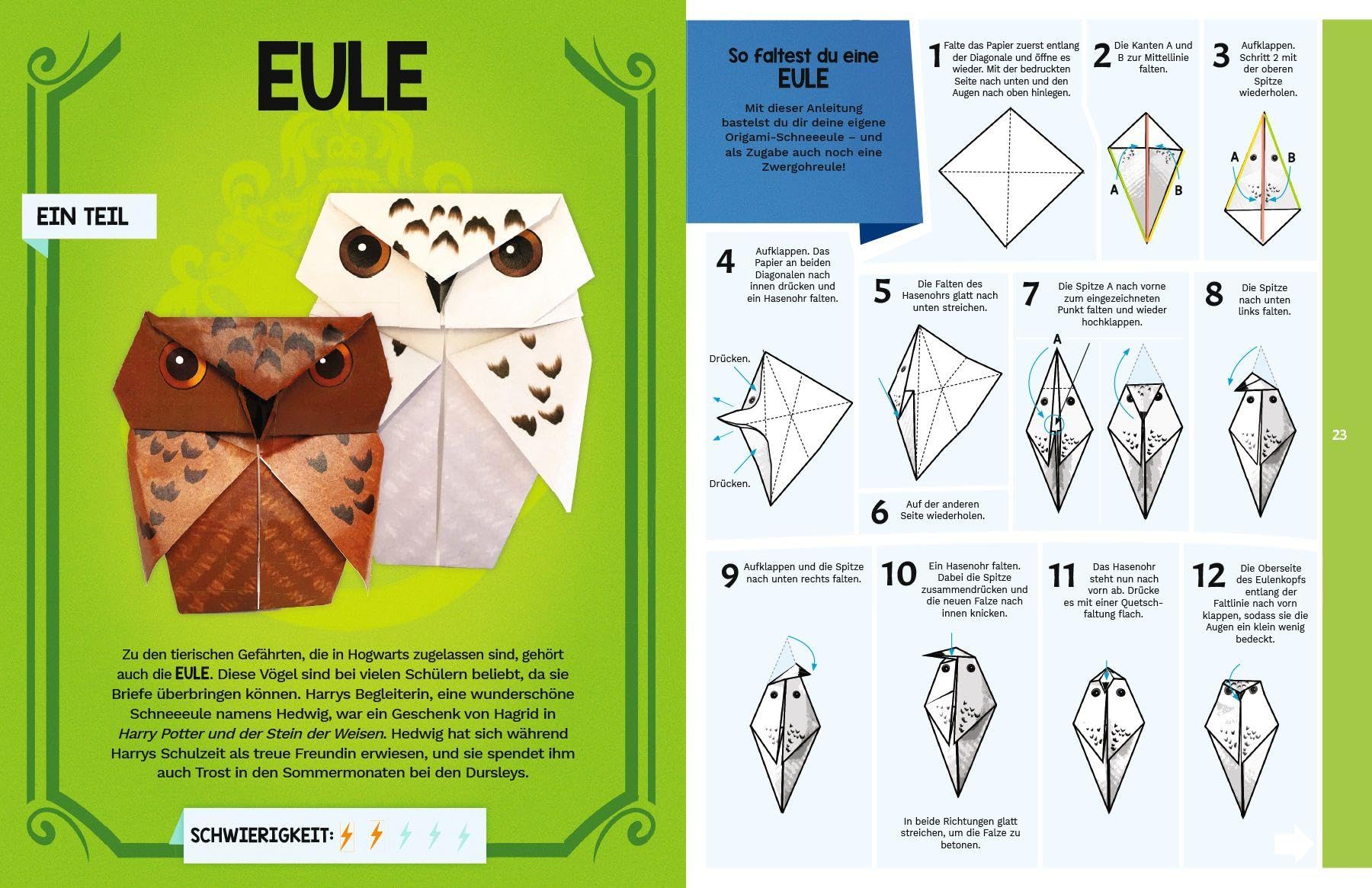 Aus den Filmen zu Harry Potter: Origami: Mit 15 Faltmodellen!