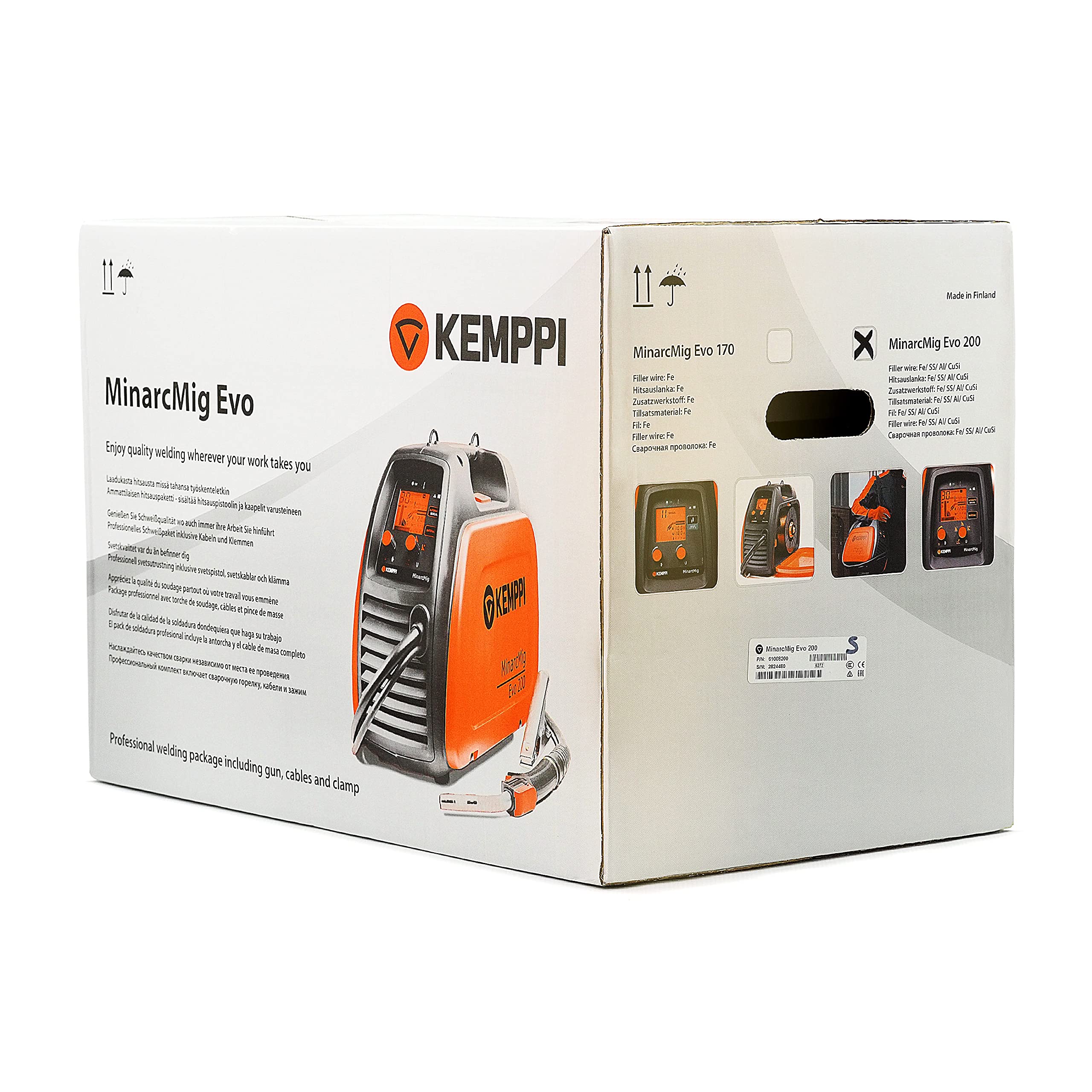 Kemppi MinarcMIG EVO™ 200 MIG/MAG Inverter Welding Machine 200A Synergy