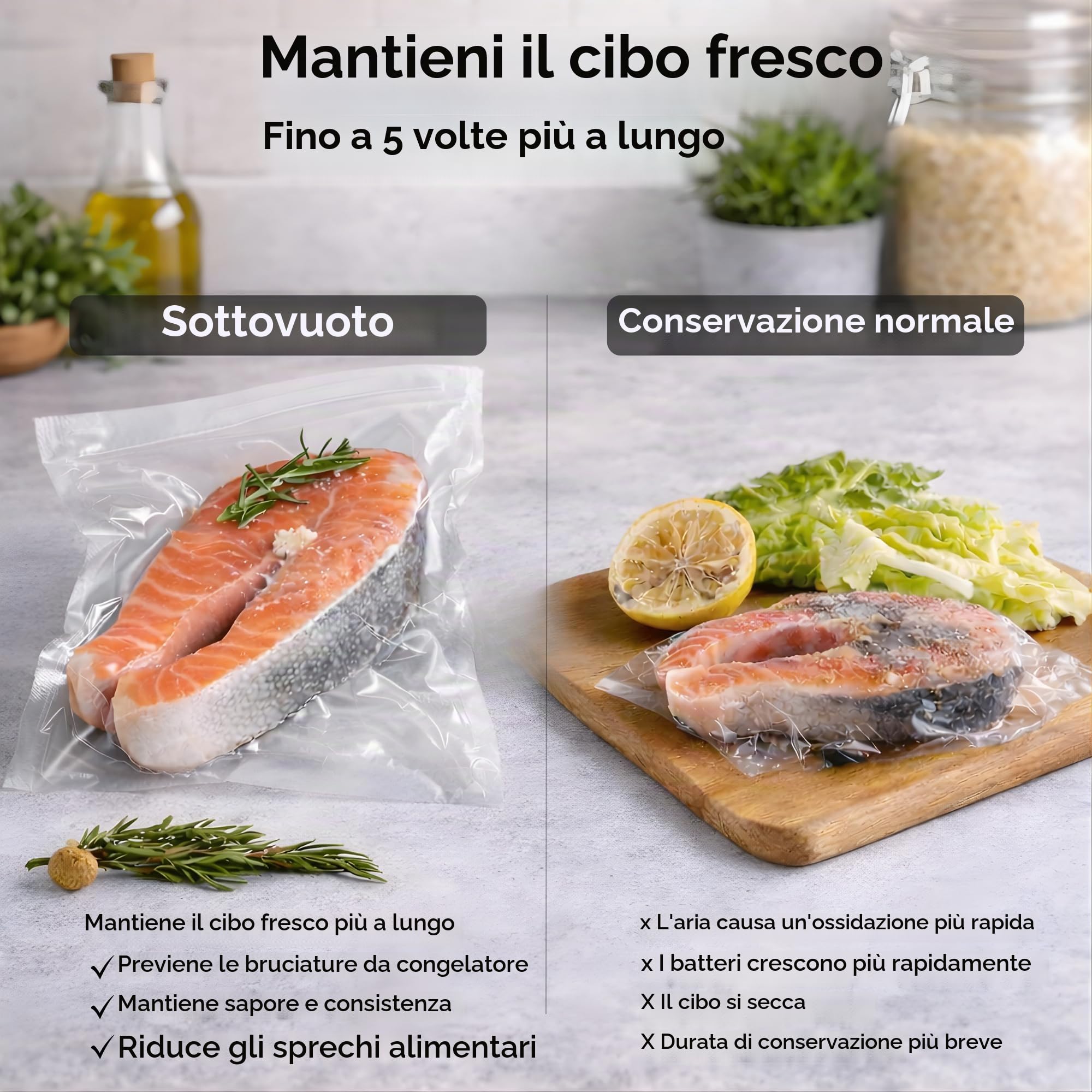 Macchina Sottovuoto a Campana VAQUA – Vacuum Chamber Sealer in Acciaio – Ideale per Carne, Pesce e Preparazioni Sous Vide – 350×240×445 mm - 25 buste omaggio