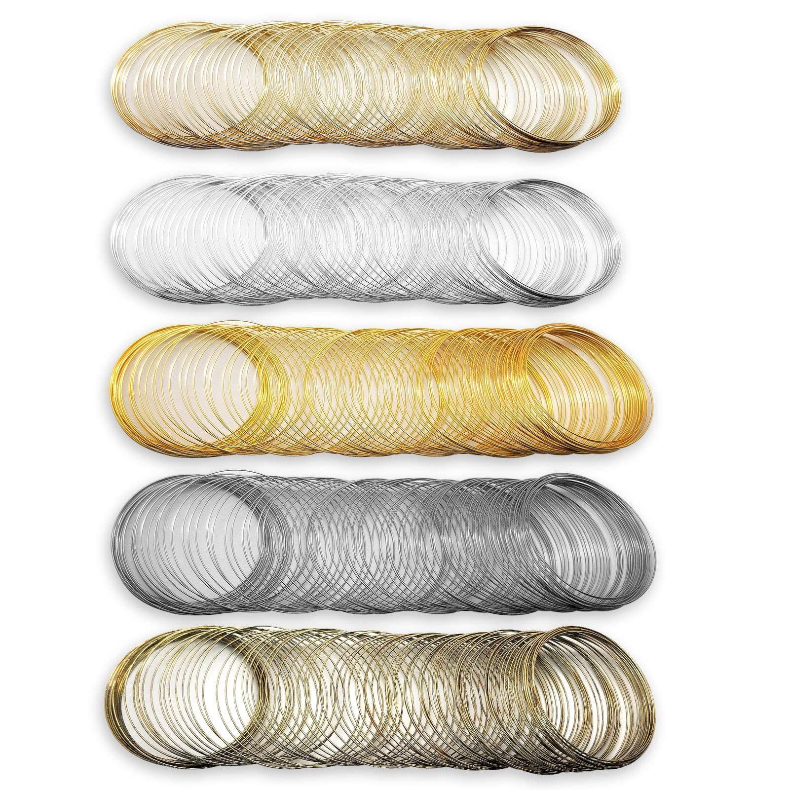 500 Loops Jewelry Wire Memory Beading Wire Steel Memory Wire Cuff Bangle Bracelet, Necklace Jewelry Making for Art Creation Jewelry Making Supplies Necklace Bracelet Earring