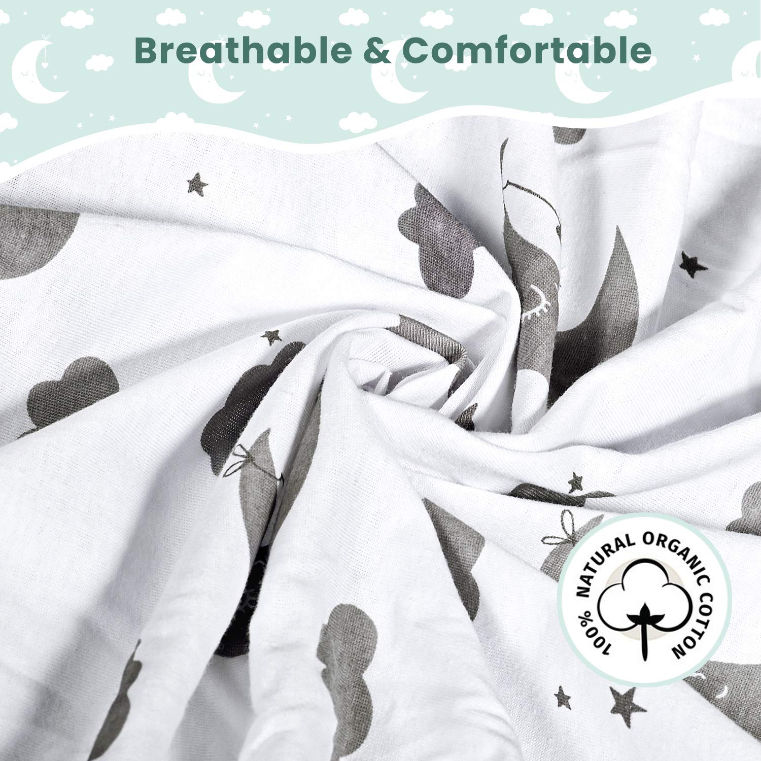 Momcozy Drap Housse Bébé 75x33cm/72x32cm/70x30cm/80x46cm pour Berceau Universels Lot de 3, Protège Matelas pour Fille ou Garçon, Élastique, Compatible avec Julius Zöllner, Träumeland, Alvi, FabiMax