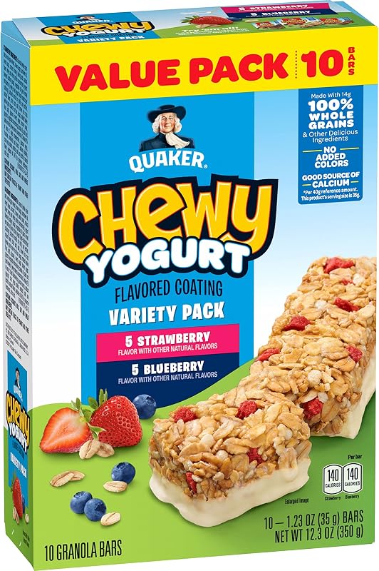 Barras de yogur masticables Quaker - Paquete variado 10 unidades