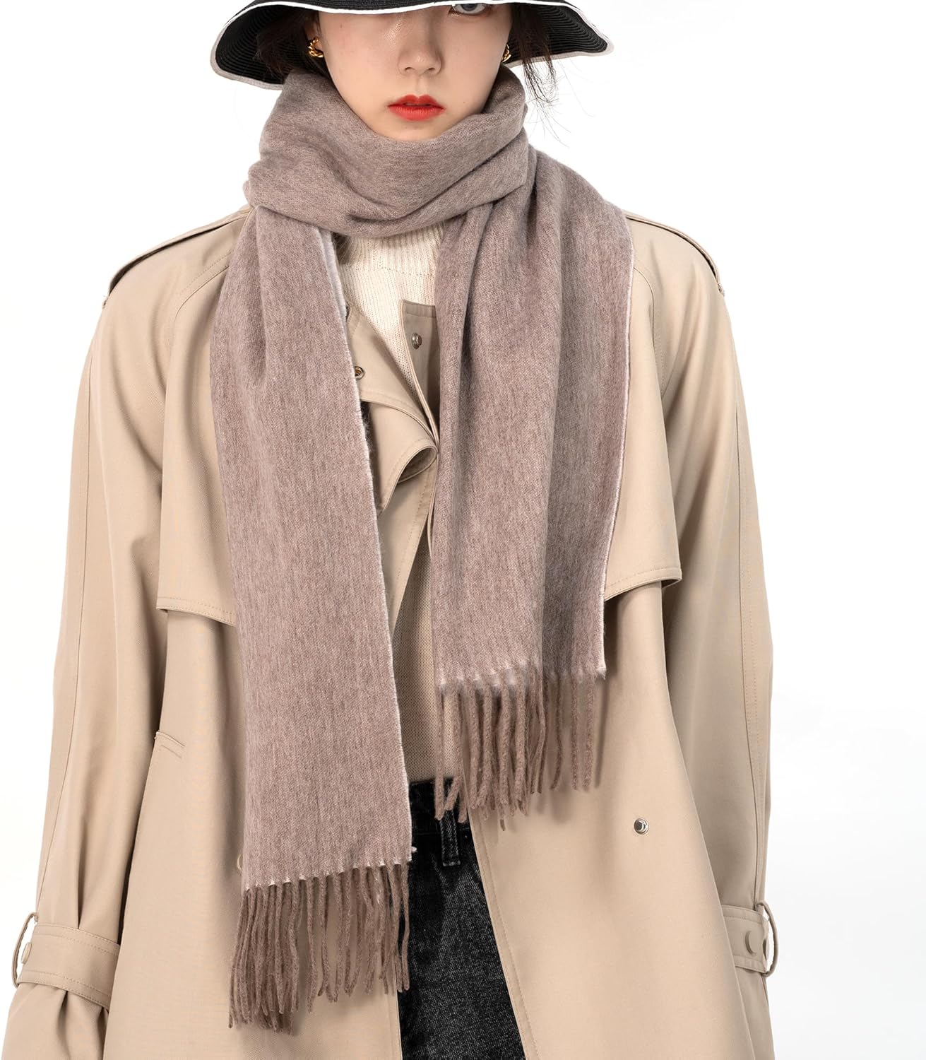 Merino Wool Alpaca Winter Scarf for Women, Australian Pashmina Wraps, Soft Cashmere Feel Shawls Holiday Gift - Image 7