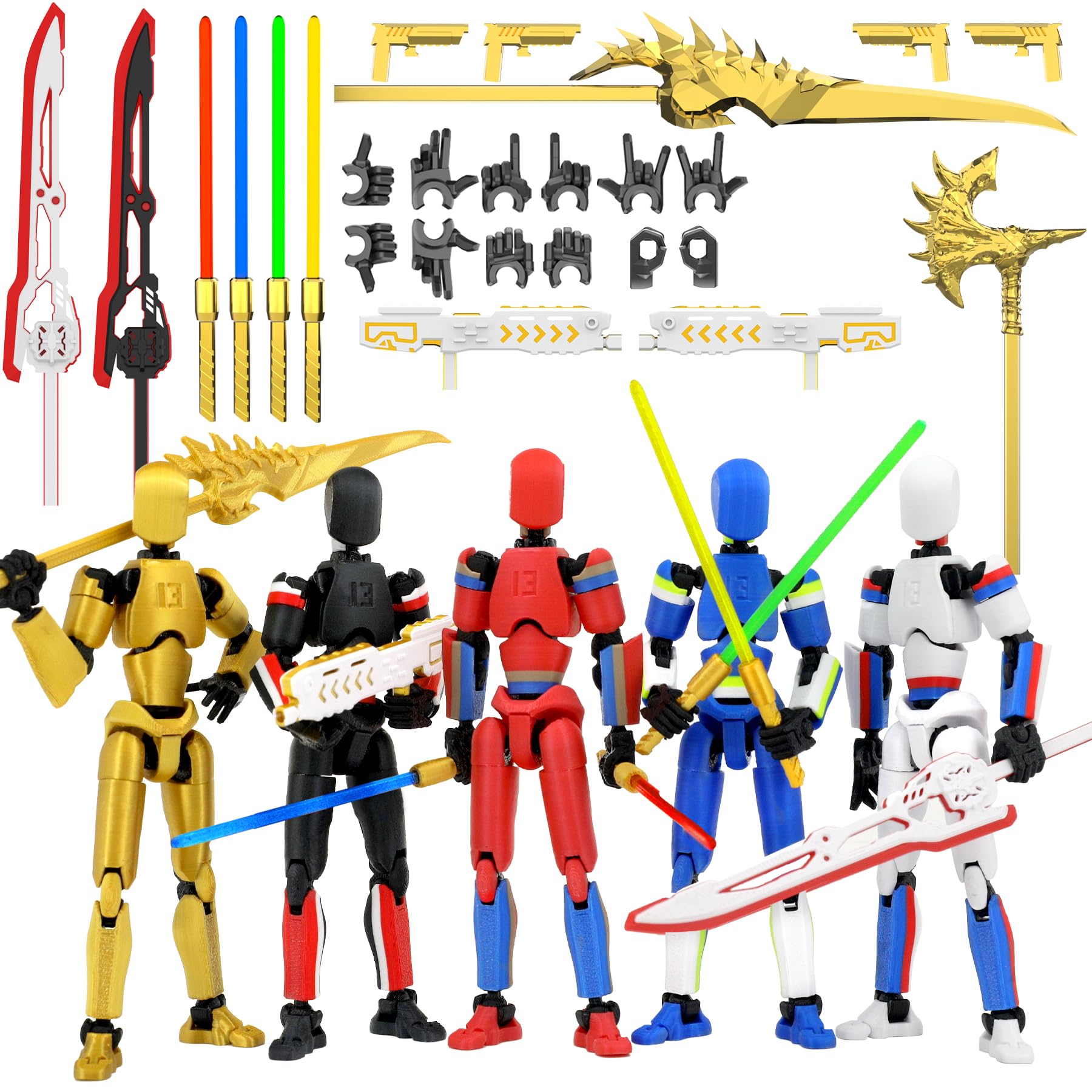 Amazon | Falandi 5個パック タイタン 13 アクションフィギュア 3D