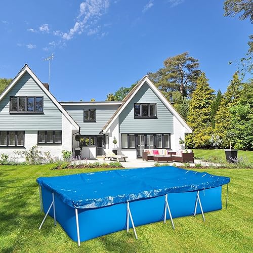 Miniatura 4 de Cubierta rectangular de piscina de 7.2 x 5 pies, protector solar rectangular para piscinas y protector inflable de piscina, manta de retención de