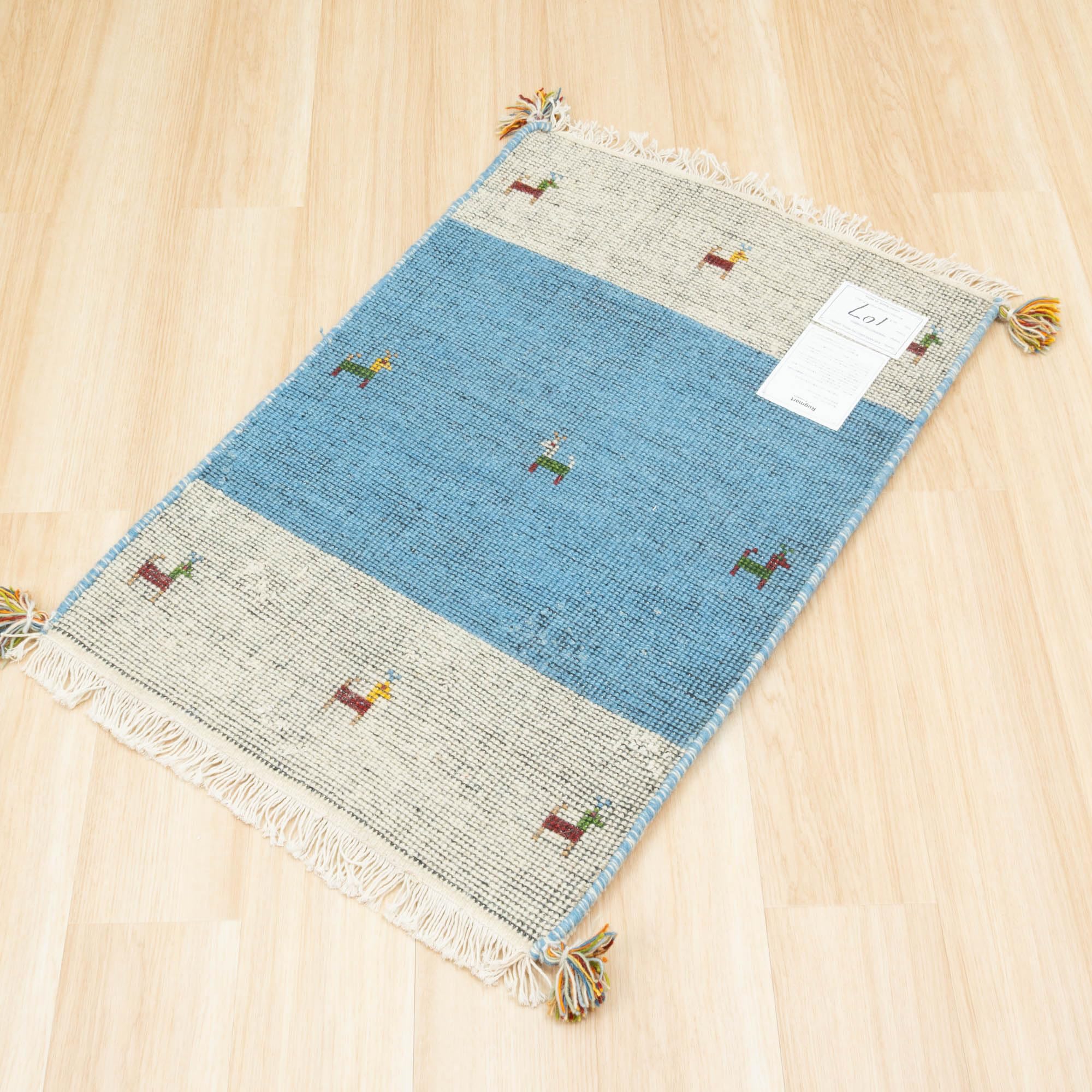 Amazon.co.jp: Rugmart ギャッベ ラグ 玄関マット 60x90cm No.107 手