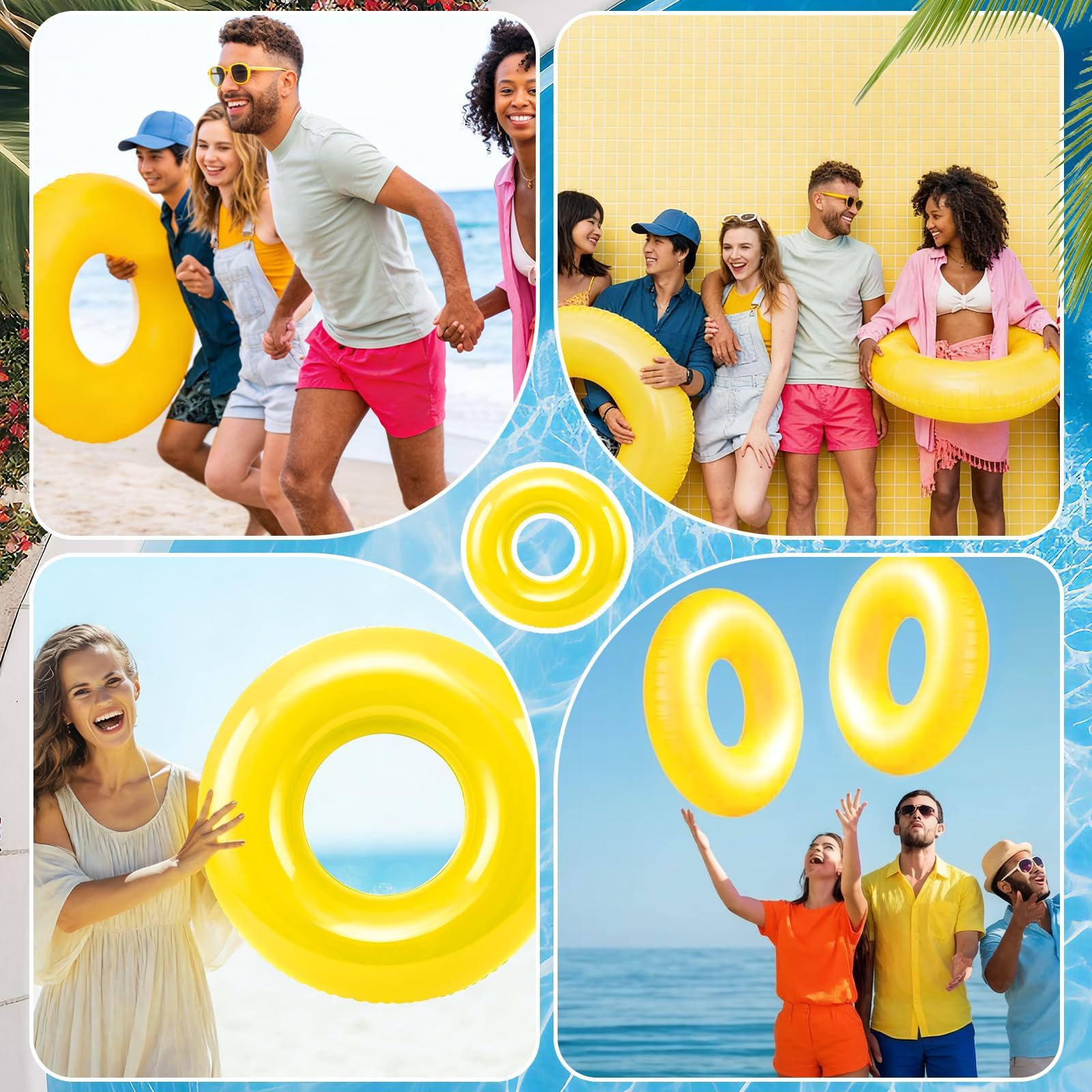 Flotador inflable para alberca de 28 pulgadas, tubos de natación para adultos, tubo inflable para playa, piscina, fiesta, despedida de soltera
