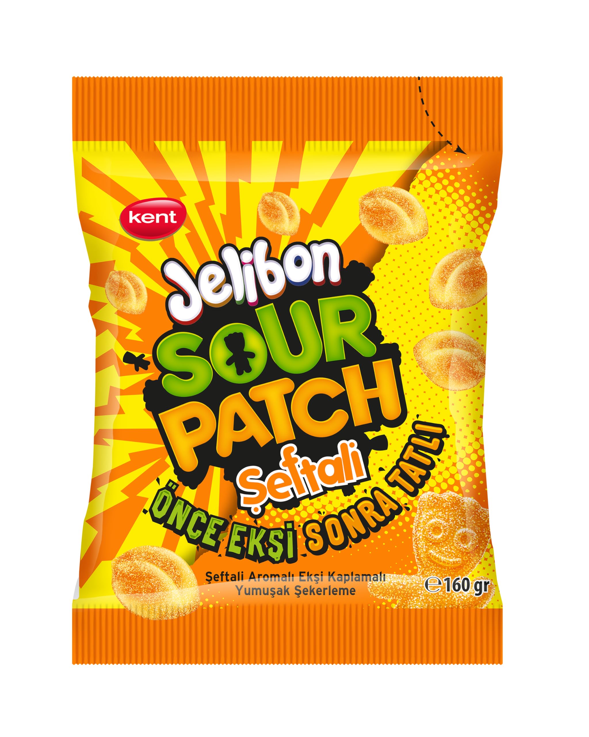 Jelibon Sour Patch Şeftali Aromalı Yumuşak Şekerleme 160 gr