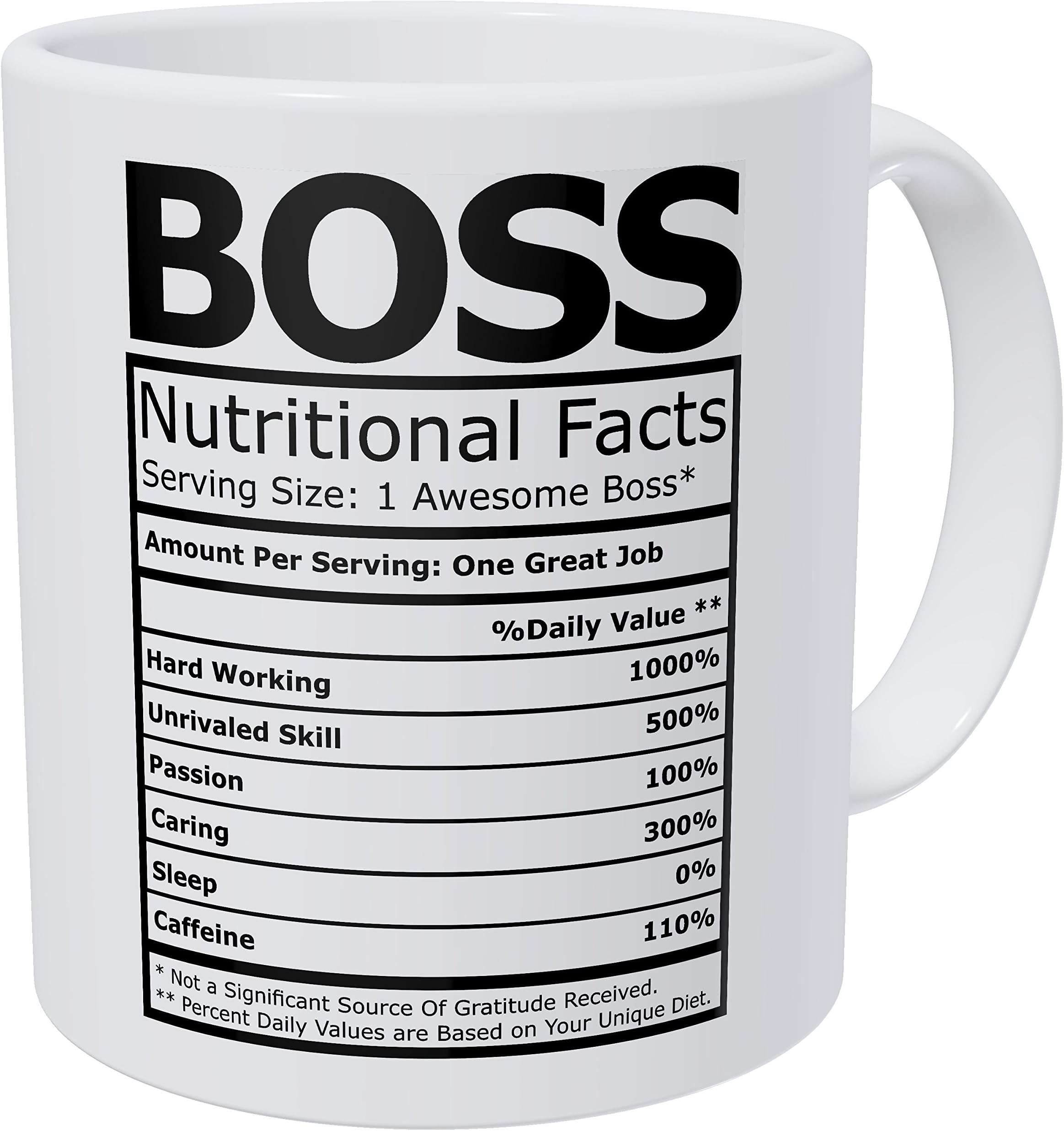 Wampumtuk Boss Nutritional Fatcs 11 Ounces Funny Coffee Mug