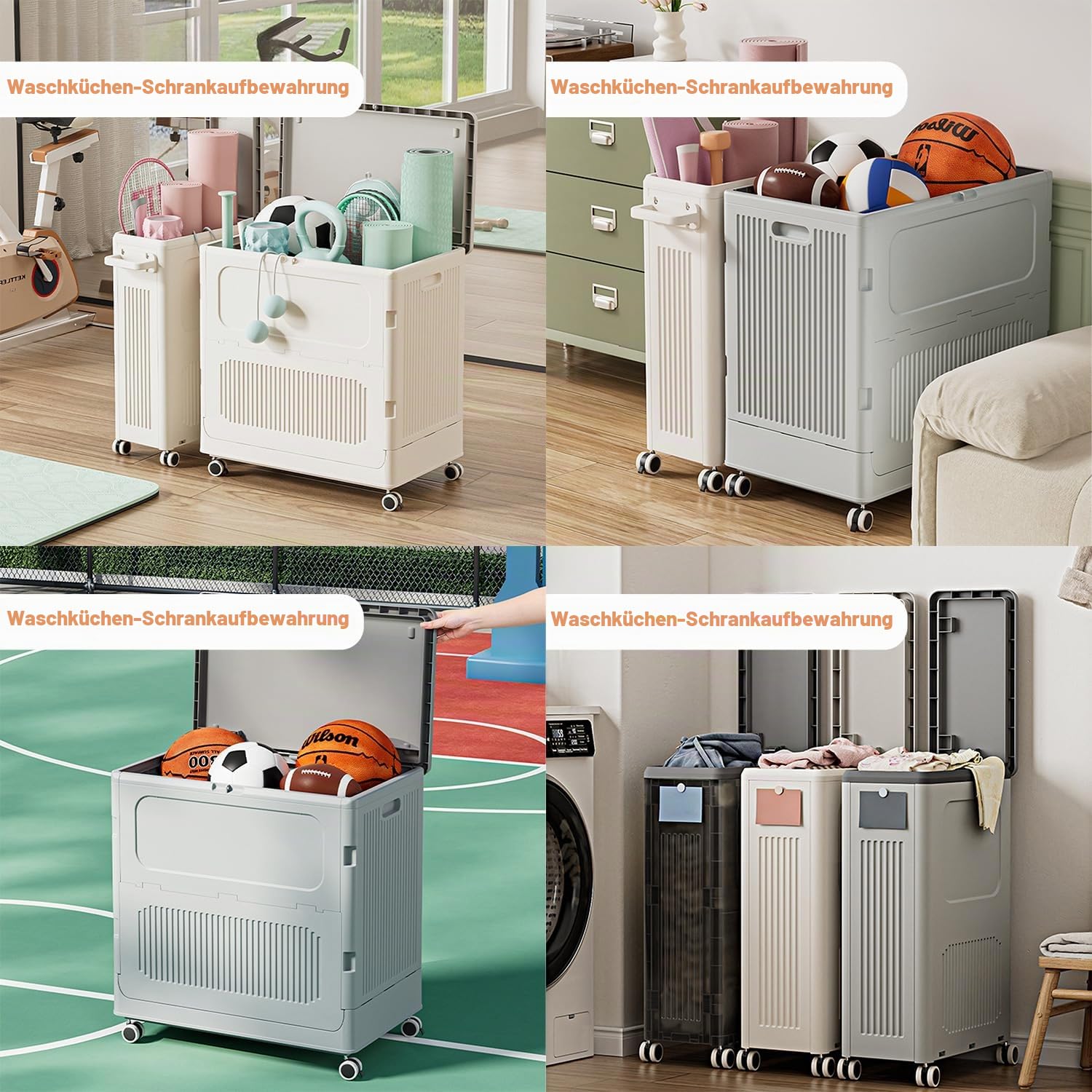 Wäschekorb aus Kunststoff mit Deckel, 123 L Großer Wäschekorb, Rollender BasKet, Spielzeugbox, Wäschesammler für Wäsche, Spielzeug, Workout Aufbewahrung