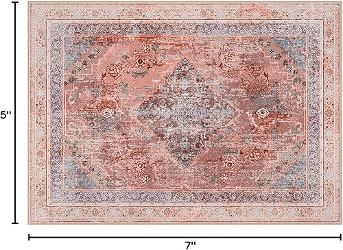 Miniatura 729 de Phantoscope Vintage Collection - Alfombra de área de 8 x 10 pies, alfombra grande para sala de estar, lavable, bohemio, antideslizante
