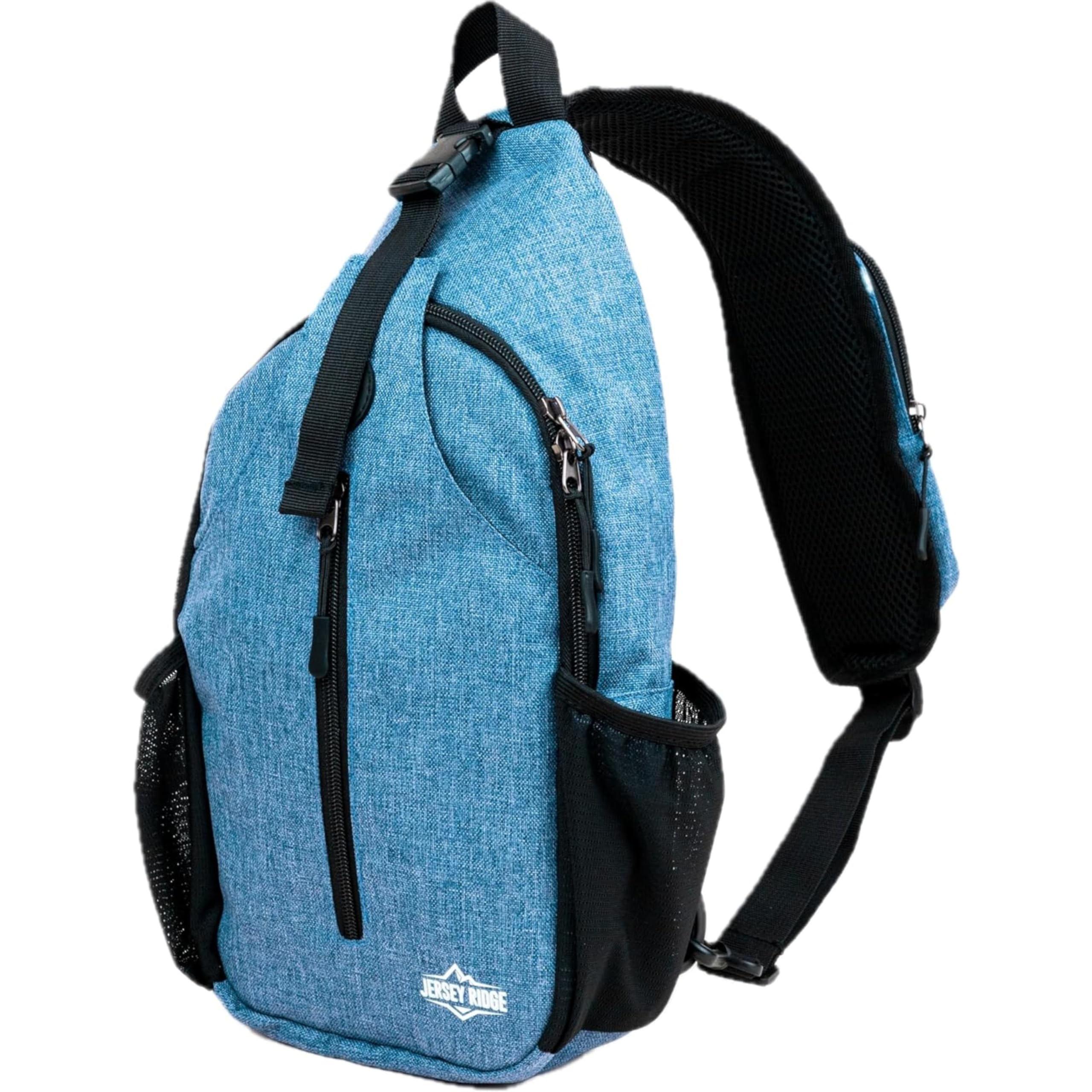 Bolso bandolera – Mochila antirrobo con correa ajustable para el pecho para viajes o senderismo, Azul
