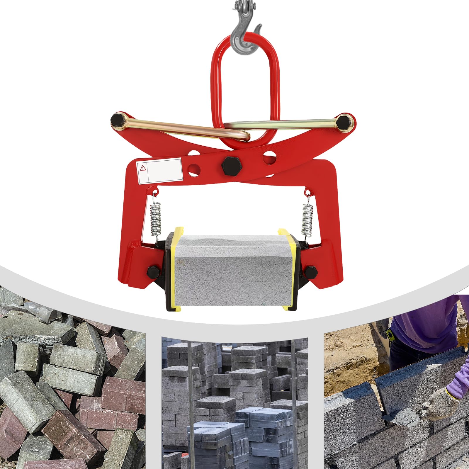 Professionelle Steinklemme für Schiefer & Granit | Bis 330 kg (727,5 lbs) Tragkraft | Einstellbare Backen (10-24 cm) | Rutschfeste Gummi-Pads | Ideal für Bau & Steinverarbeitung