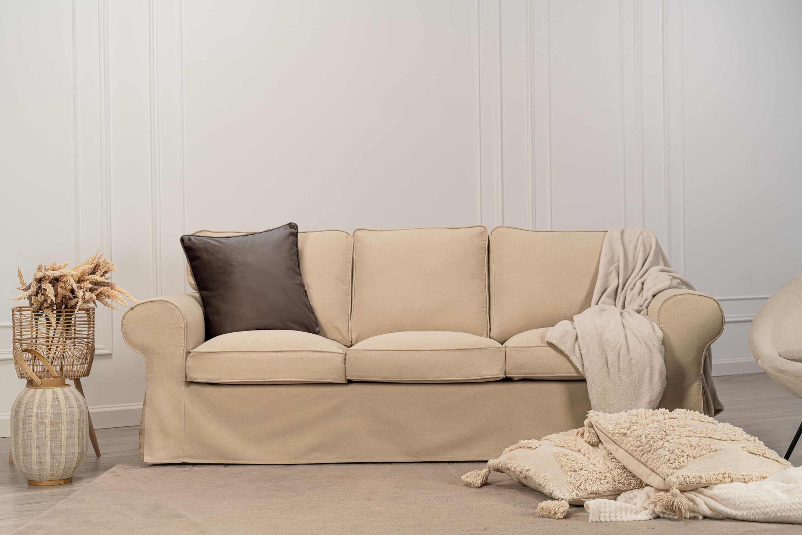 MASTERS OF COVERS Sofabezug für IKEA Ektorp 3-Sitzer, Ersatzbezug 218x88x88 cm