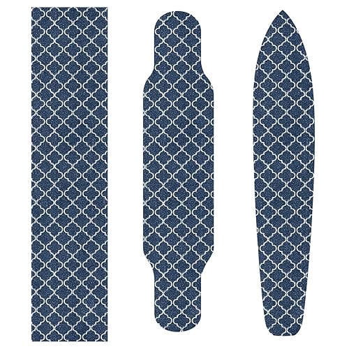 Vista 175 de Abstracto Negro Gris Geométrico Skateboard Grip Tape 33x9inch Papel de lija Longboard Scooter Griptape Diseño antideslizante y anti-desgarro