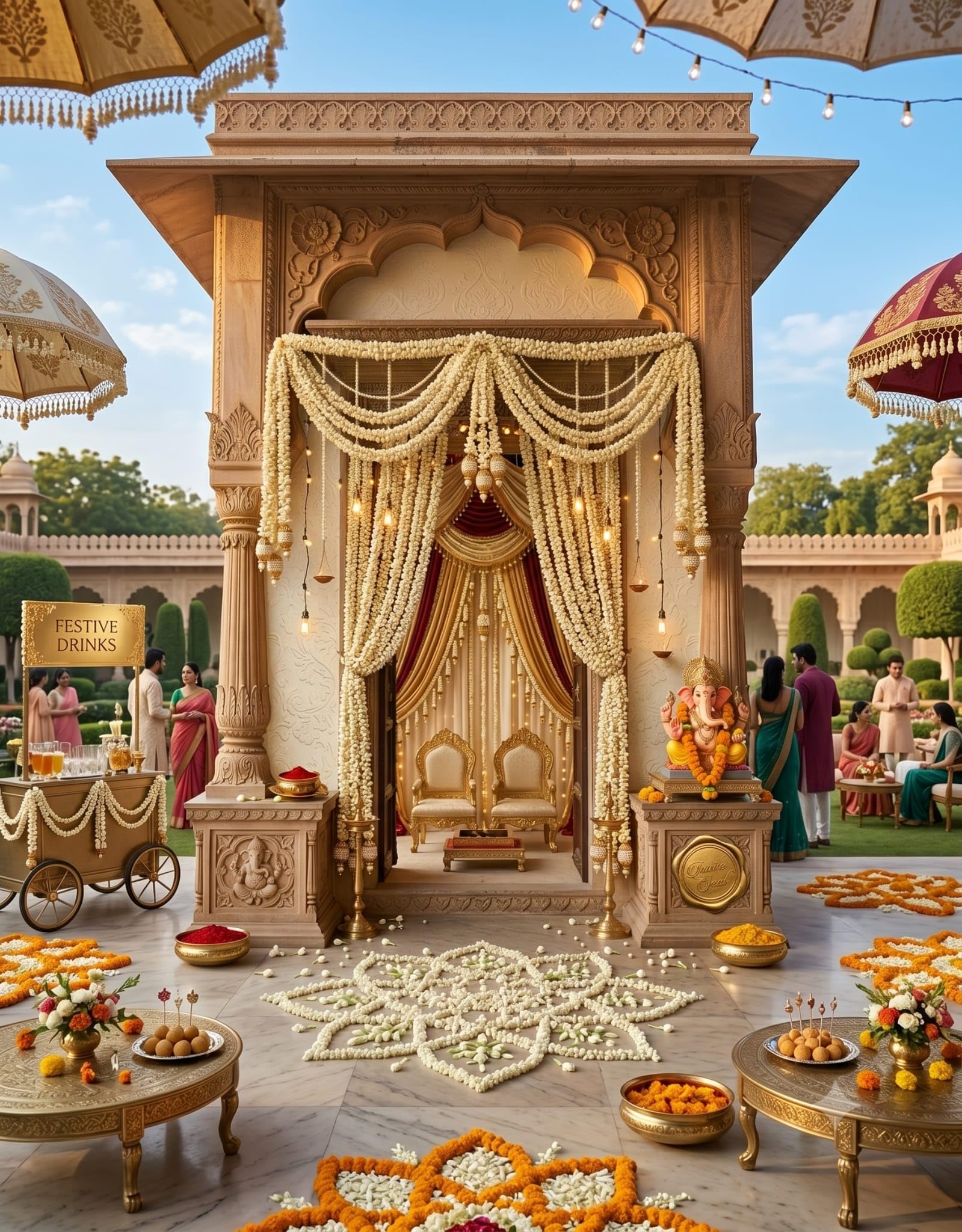 Paquete de 10 guirnaldas de jazmín Blanco Ligeramente perfumadas, Boda India, Fondo de Fiesta, Mehndi, Boda, mandap, Boda del Sur de la India