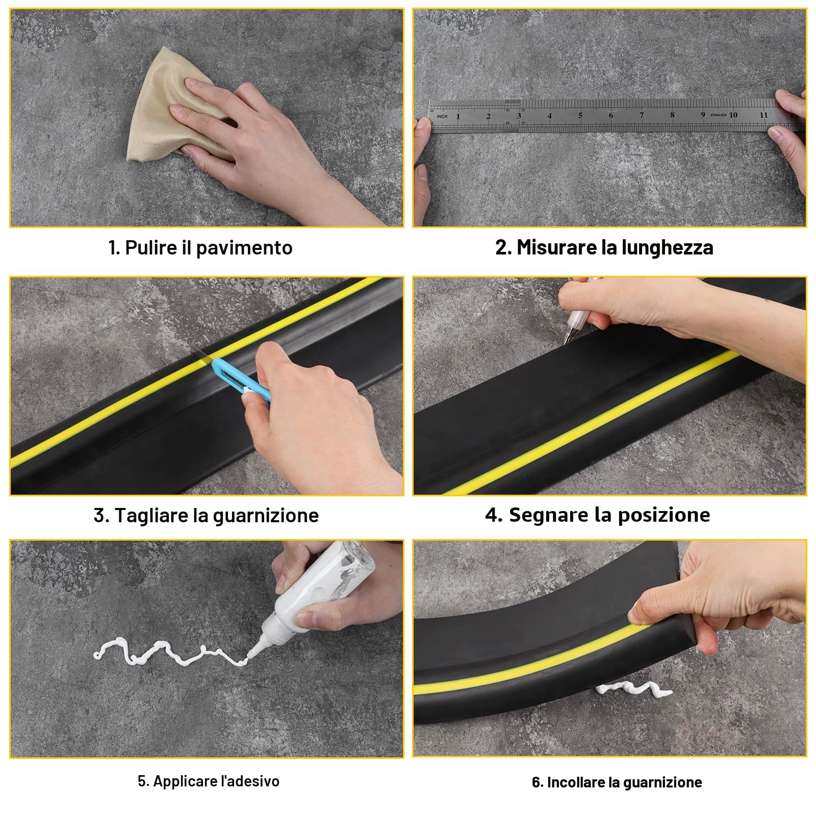 Guarnizione Soglia Porta Garage 3 Metri Door Floor Seal Strip Ideale per Mantenere il Garage Pulito e Asciutto, Blocca Sporco, Foglie e Agenti Atmosferici
