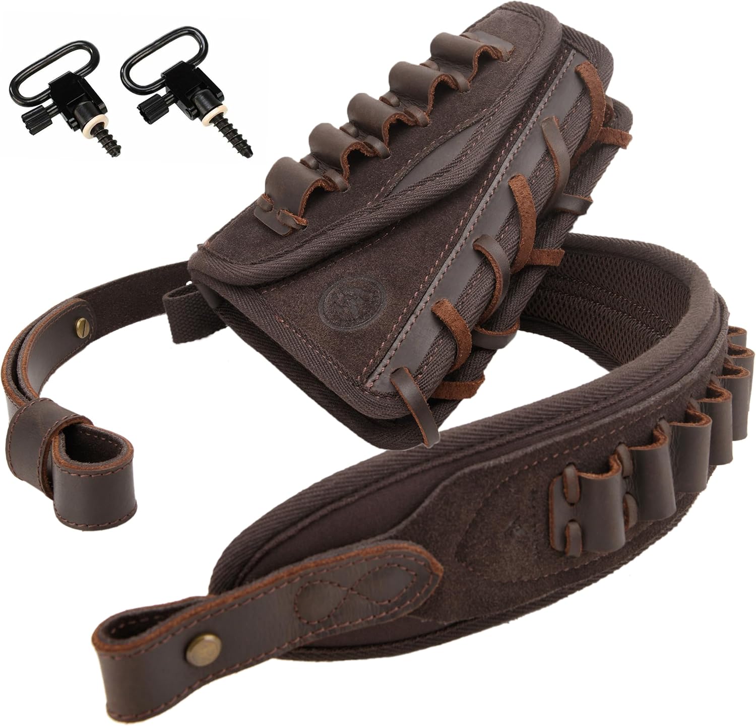 WAYNE'S DOG Rifle Cheek Riser Buttstock with Sling Ammo Holder with Swivles for 357/38 45-70 30-30 30-06 .308 .44MAG