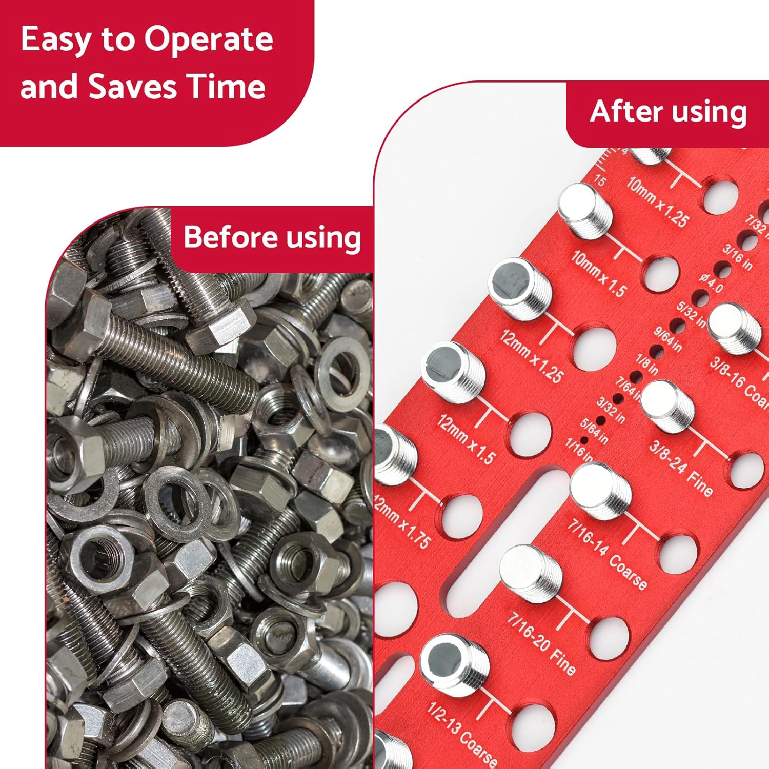 49 Nut and Bolt Thread Checker - Thread Checker Standard and Metric Bolt and Nut Identifier Gauge 15 Standard & 15 Metric 19 Drill Gauges Thread Gauge Screw Size and Thread Gauge Inch & Metric