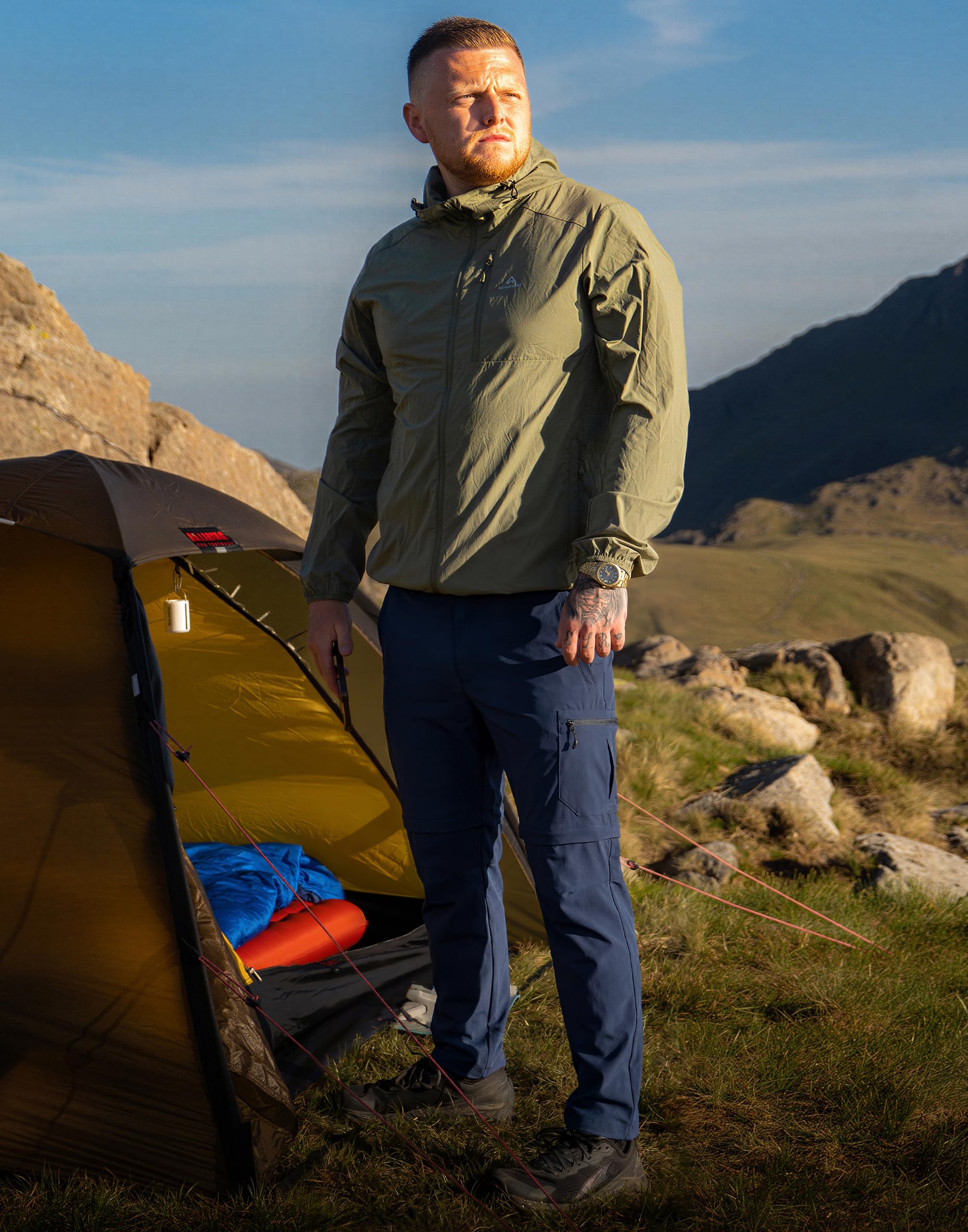 Pioneer Camp Pantaloni da trekking da uomo con zip, rimovibili, resistenti all'acqua, ad asciugatura rapida, con 4 tasche per trekking
