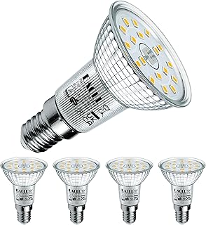 EACLL E14 LED 4000 K 4.9 W Replaces 75 W R50 Halogen Bulbs, Pack of 4, Neutral White 710 Lumen Bulbs, AC 230 V Flicker-Fre...