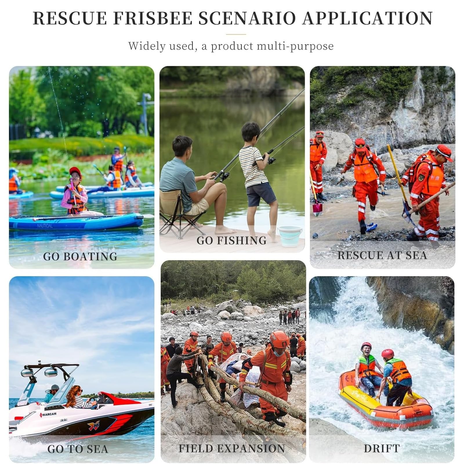 WHIPIN Frisbee salvavita, Frisbee Professionale per Il Salvataggio di Emergenza, Dispositivo di galleggiamento lanciabile, Disco di Salvataggio di Emergenza per annegamento