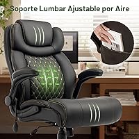Vista 3 de Silla de oficina, sillas ejecutivas grandes y altas con soporte lumbar para dolor de espalda, silla de computadora de escritorio transpirable