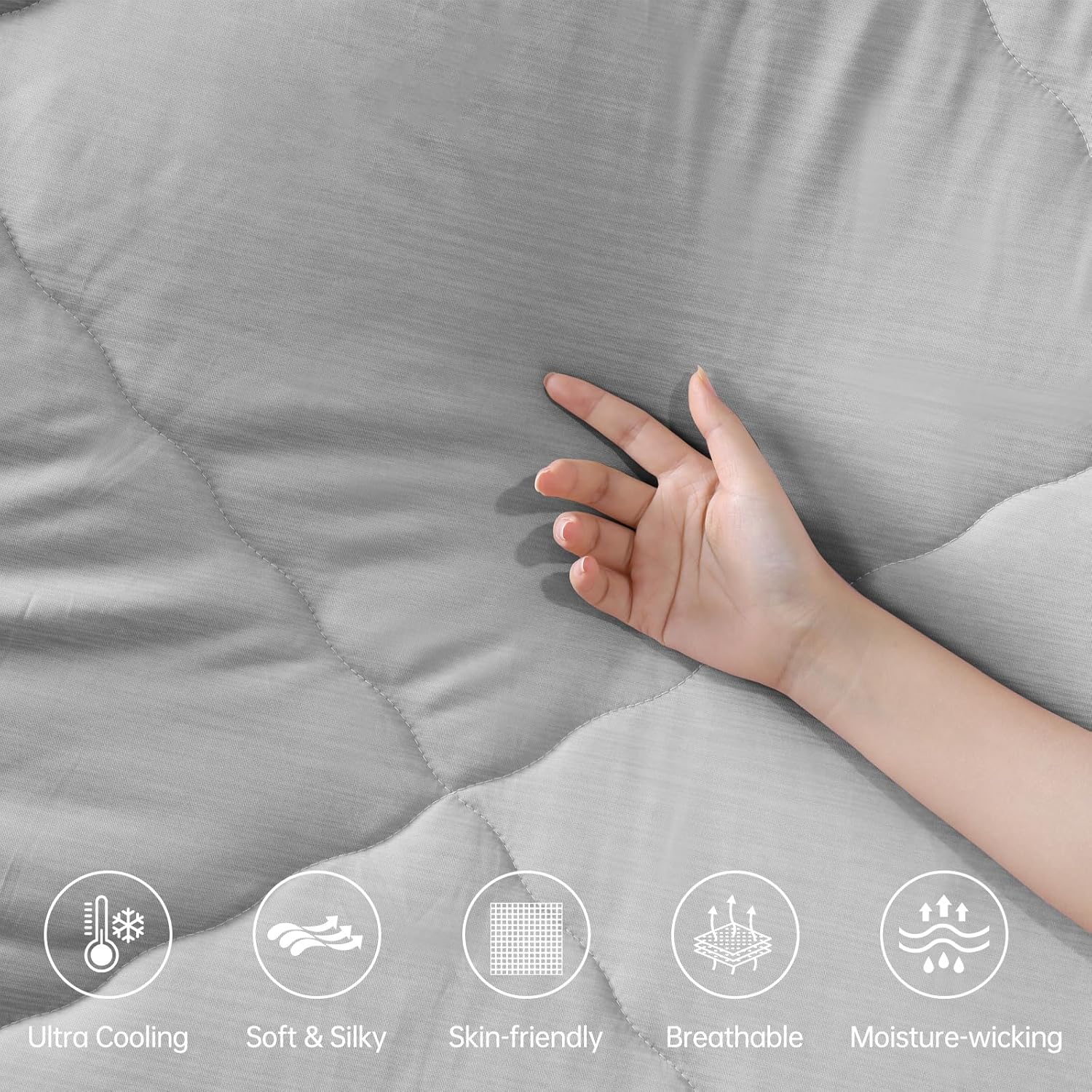Marchpower King Size Cooling Blanket for Hot Sleepers, Lightweight Moire Comforter,90 * 108in,Silky Soft Summer Cooling Quilt, Breathable & Cool for All-Night Comfort, Arc-chill 3.0 Cooling Tech