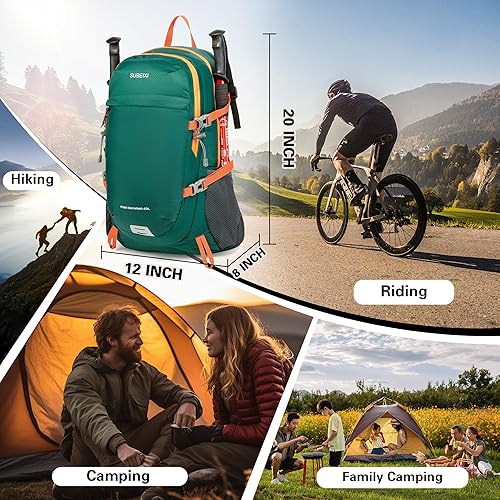 Miniatura 3 de Mochila de senderismo mochila de campamento mochila de senderismo impermeable de 40 litros con cubierta de lluvia mochila de viaje ligera forro