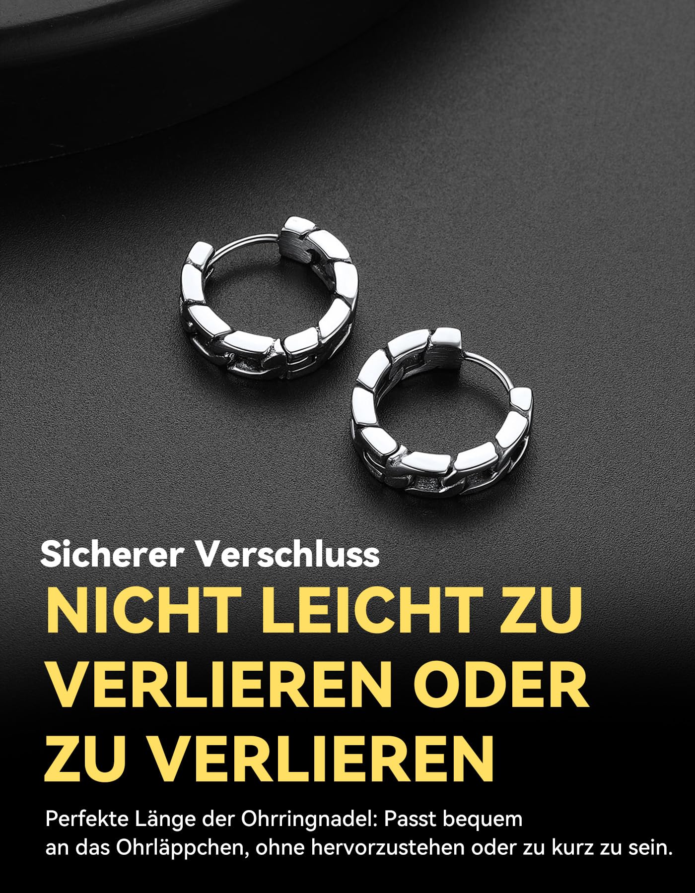 ChainsHouse Ohrringe für Herren Damen Edelstahl Creolen Ohrstecker mit Ketten Ohrhänger/Achteck/Legel/Triangel Design Hoop Kreolen Punk Ohrpiercing Ohrschmuck Modeschmuck für Männer Frauen