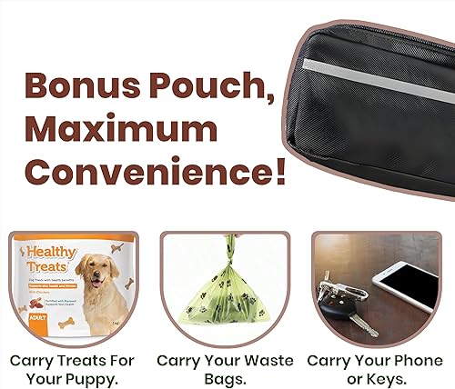 Miniatura 7 de Hands Free Dog Leash for 2 Dogs – Dual Bungee Running Leash with Adjustable Waist Belt, Tangle-Free 360° Swivel, Shock Absorbing, Padded Handles &