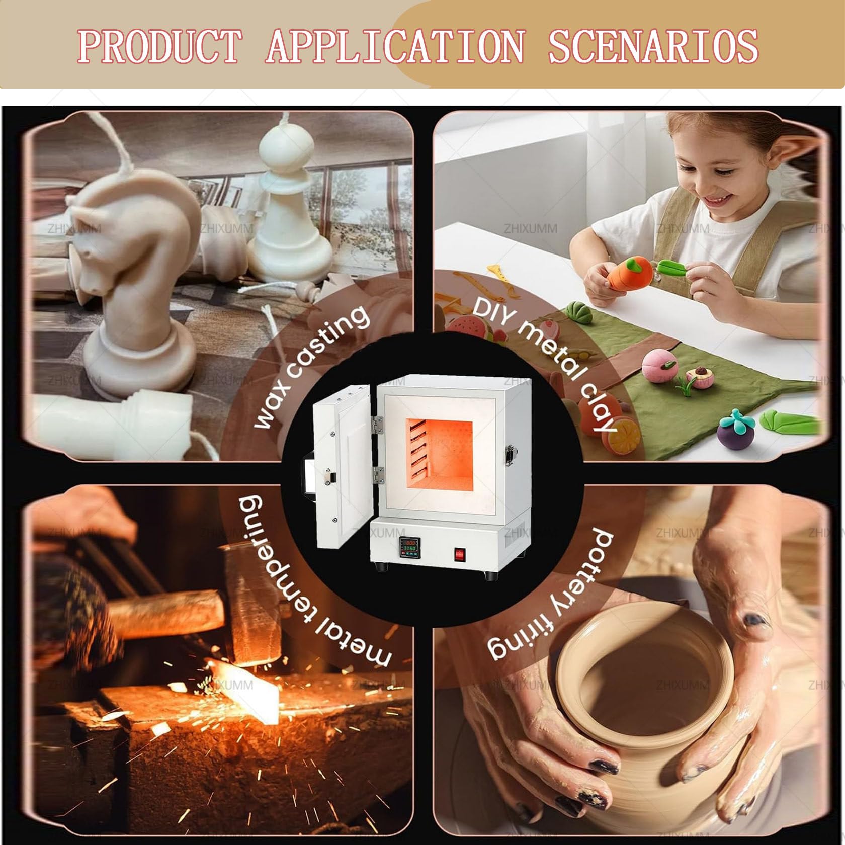 Horno De Mufla EléCtrico De Laboratorio para CeráMica De 2000 W, Horno EléCtrico De 1150 °C para FusióN De Metales, para OdontologíA, Trabajos De CeráMica Y Tratamiento De Joyas.