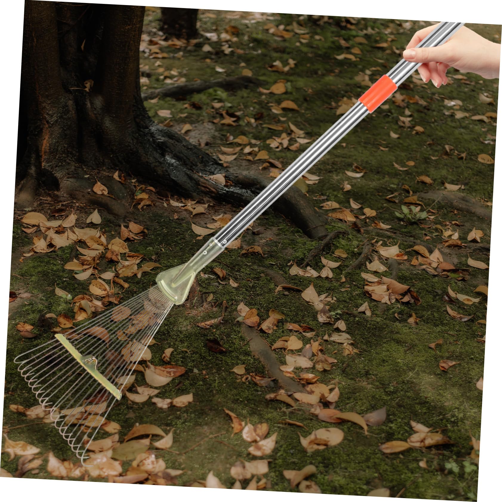 Rastrello Telescopico da Giardino in Acciaio Inox 18 Denti