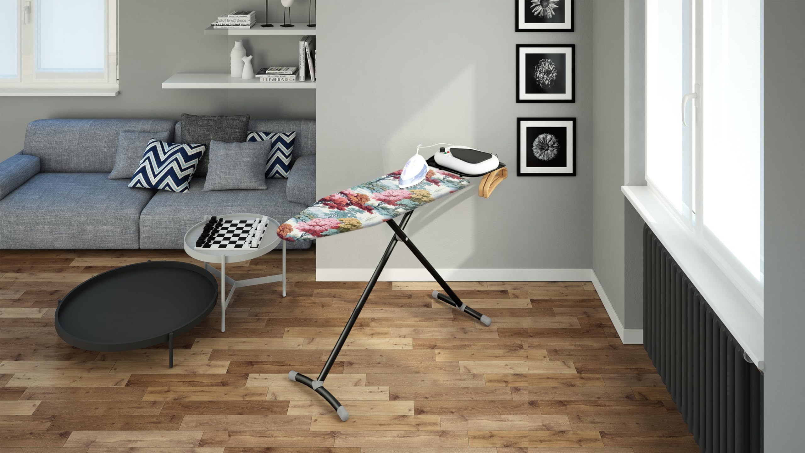 Colombo Asse da Stiro Performance 120x44 cm con Porta Caldaia 10 kg | Asse da Stiro Pieghevole Altezza Regolabile Fino a 95cm, Gambe Monotubo Ø35mm Stabili e Fodera in Cotone Biologico | Made in Italy