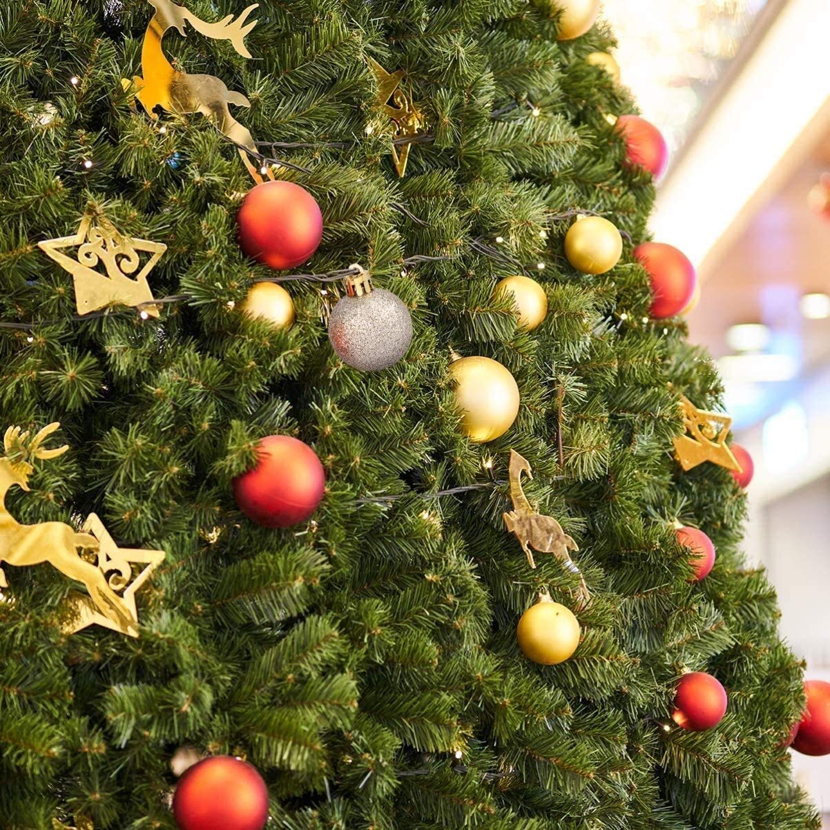 24 szt. Ozdoby choinkowe Wiszące ozdoby na choinkę DIY wieniec Making Crafts Christmas Party Supplies (kolor: niebieski czerwony zielony biały) (czerwony złoty biały)