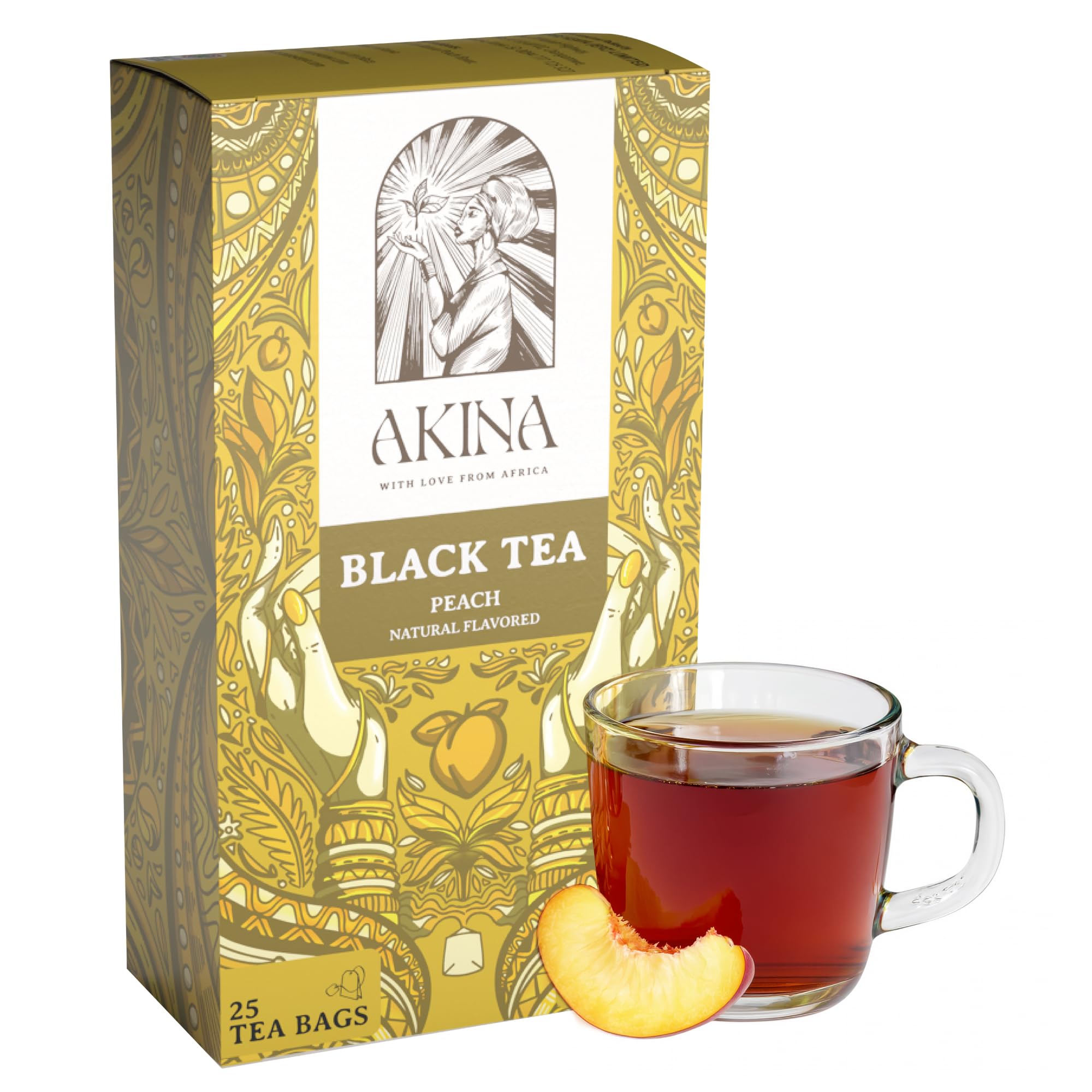 Amazon.com : AKINA - Peach Flavored Black Tea Bags, Individually