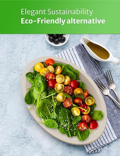 Miniatura 2 de 100% Compostable Oval Plates Biodegradable Plates, BPI-Certified Eco Paper Plates, Bagasse Platter Plates, Recyclable Paper Plates, Sugarcane Plates
