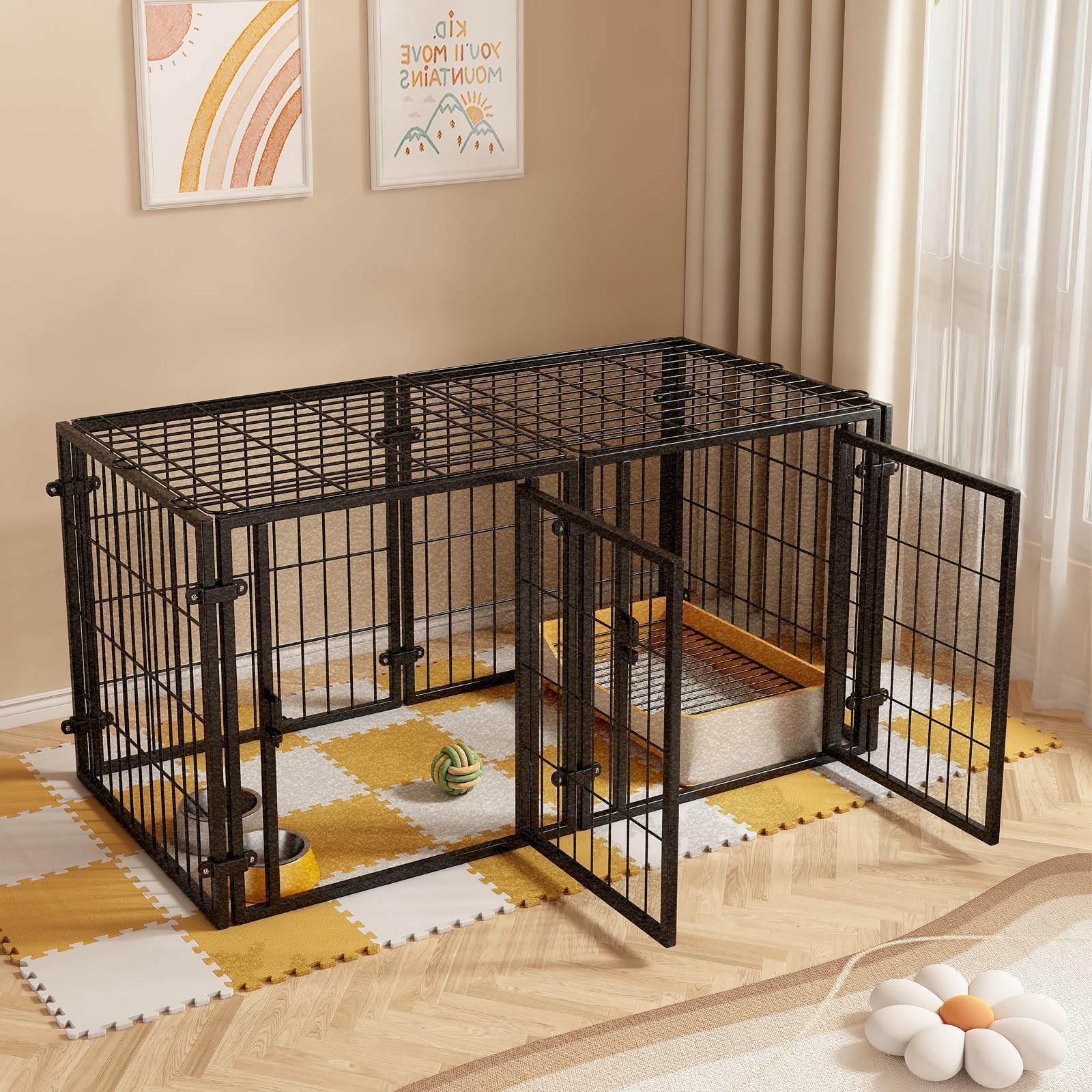 Amazon | HEEOREV ペットサークル 犬 ゲージ ペットフェンス 犬
