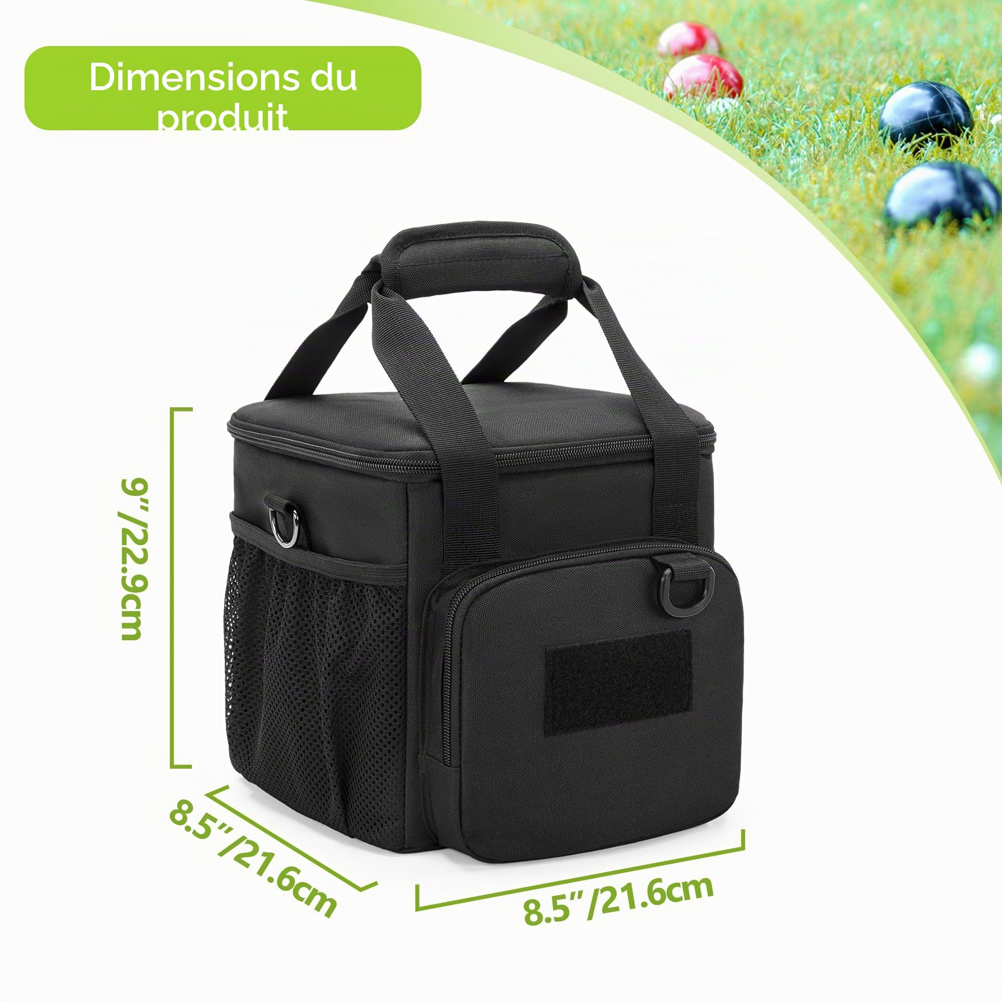 DSLEAF Sac de Pétanque, Étui de Pétanque Portable pour 8 Bols