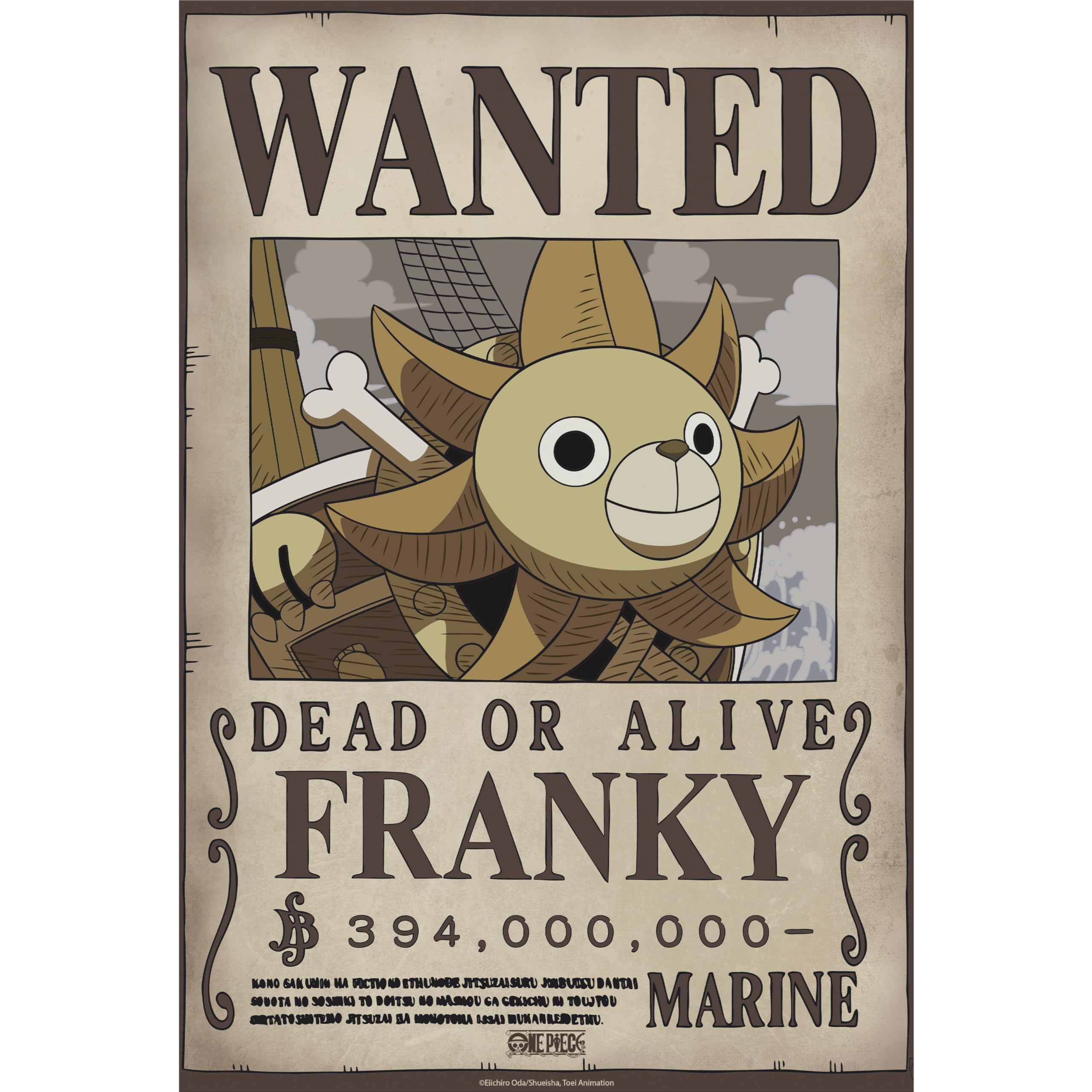 GB eye Poster One Piece Wanted Franky Wano 38x52cm