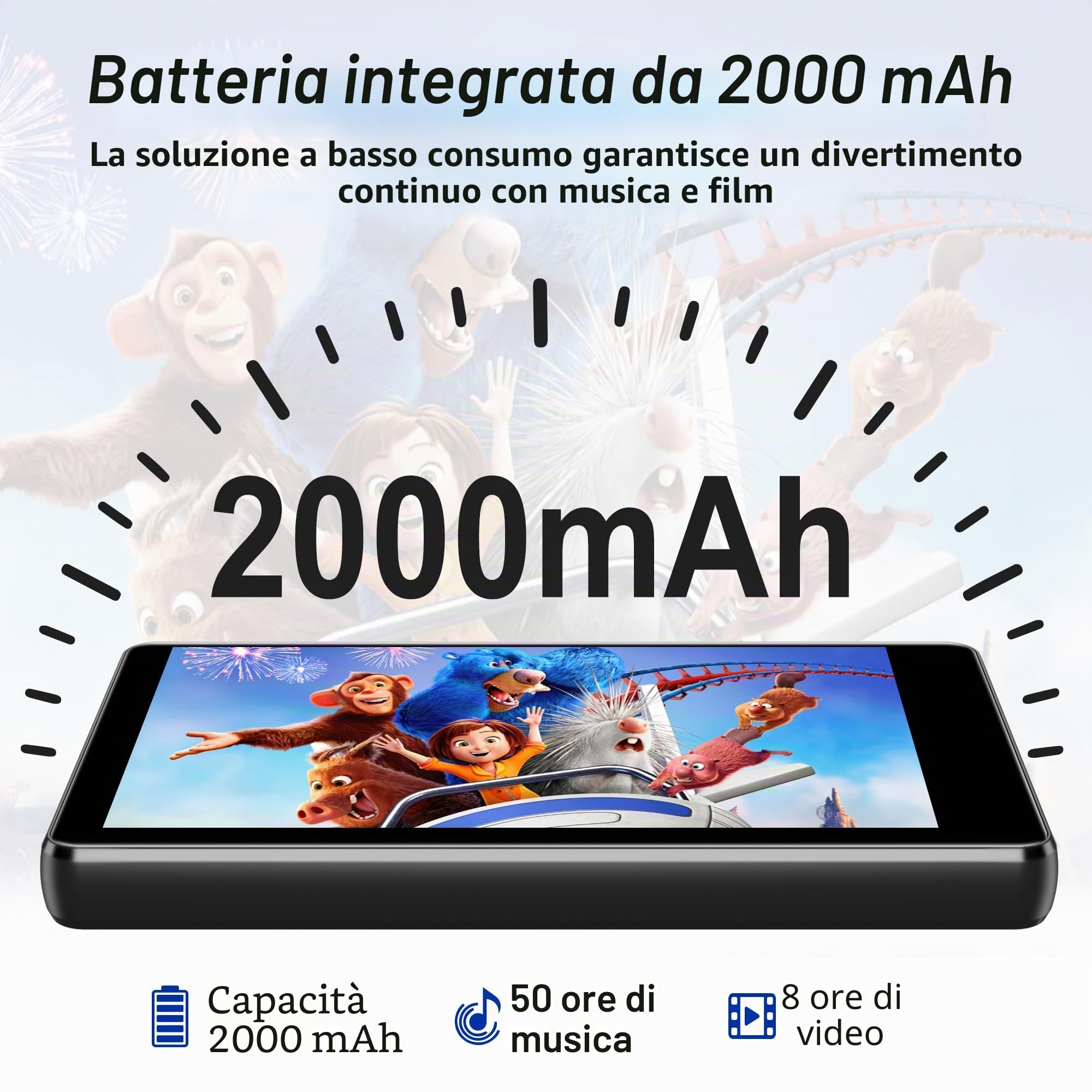 SWOFY M503Pro - Lettore MP3 da 80 GB, Android, Wi-Fi, Bluetooth, schermo touch da 4", compatibile con Spotify, Amazon Music, Audible, Libby, browser web, espandibile fino a 1 TB, nero