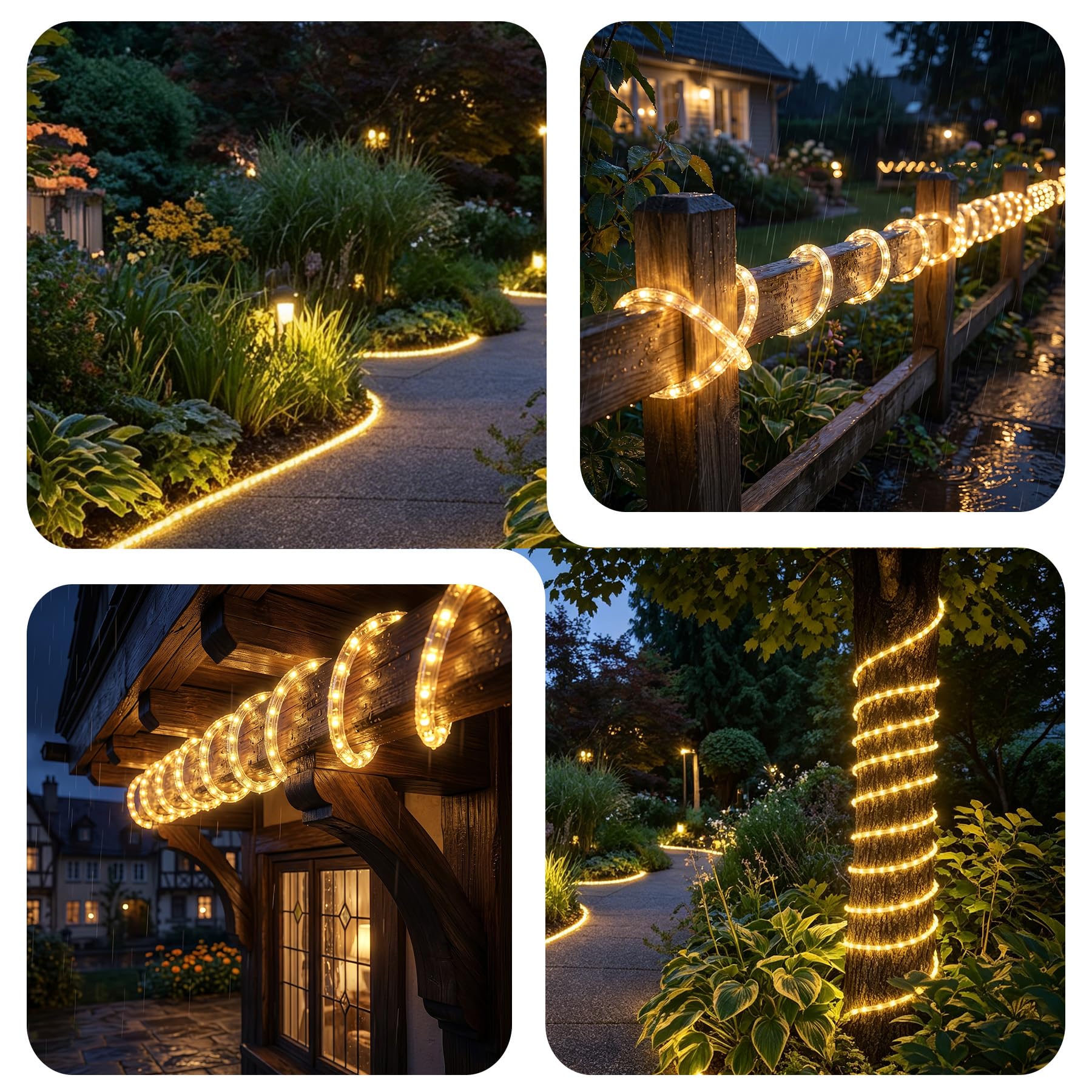 Tubo de LED Manguera,36 LEDs/M Tiras LED Manguera LED de Tira de Manguera Exterior e Interior,Impermeables IP65 Luces LED,Decoración para Navidad,Fiesta,Boda,Patio,Jardín,Festival (12 m)