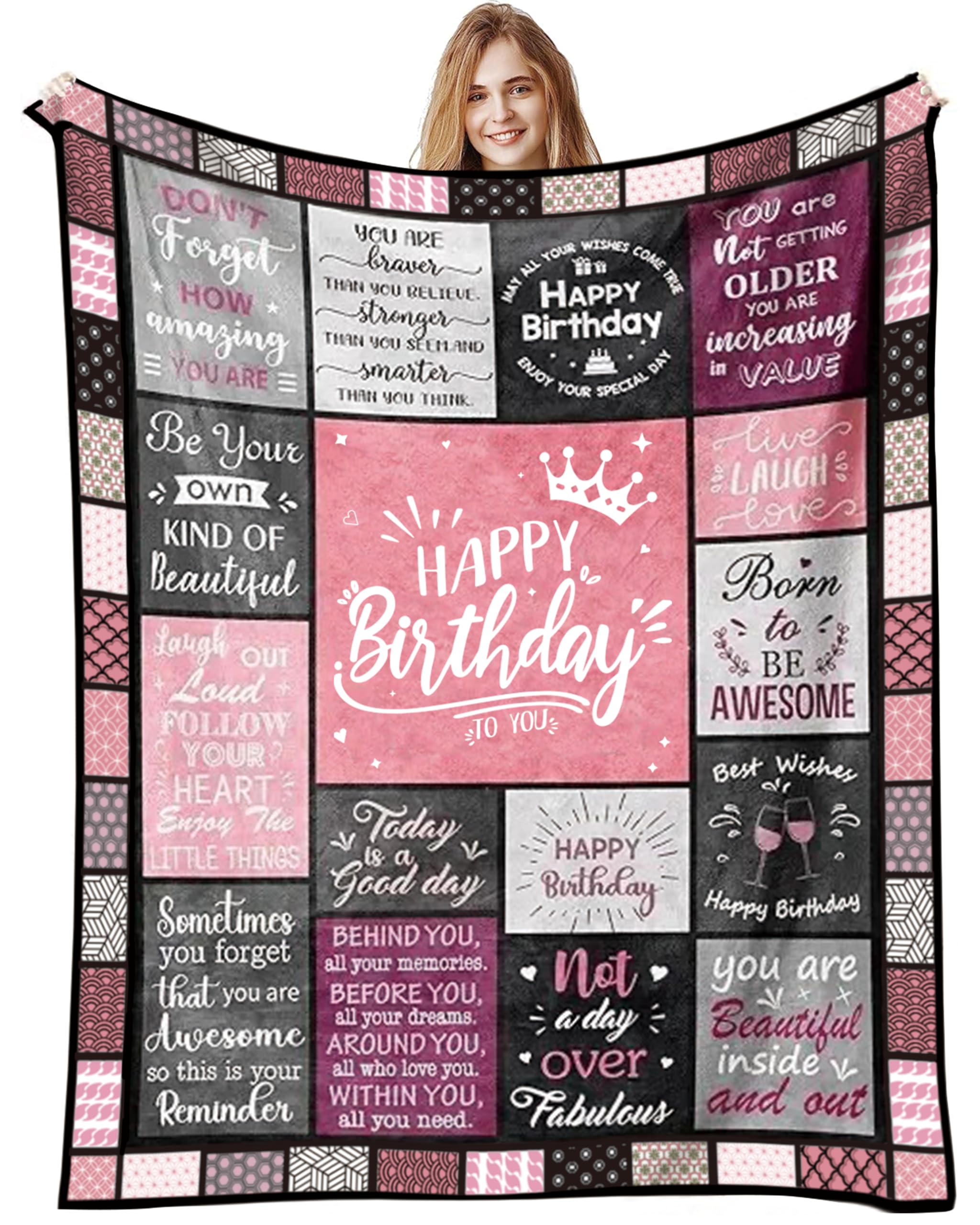 Vivajoy Women's Throw Blanket - Birthday Birthday Gifts For Throw Blanket 60"X50", Idea Birthday Gift, Best Birthdays Gift For Her, Friends, Mum, Wife