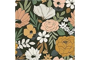 HAOKHOME 93217 Vintage Large Floral Wallpaper for Wall Decoration: Easy Peeling, Sticking, and Removing