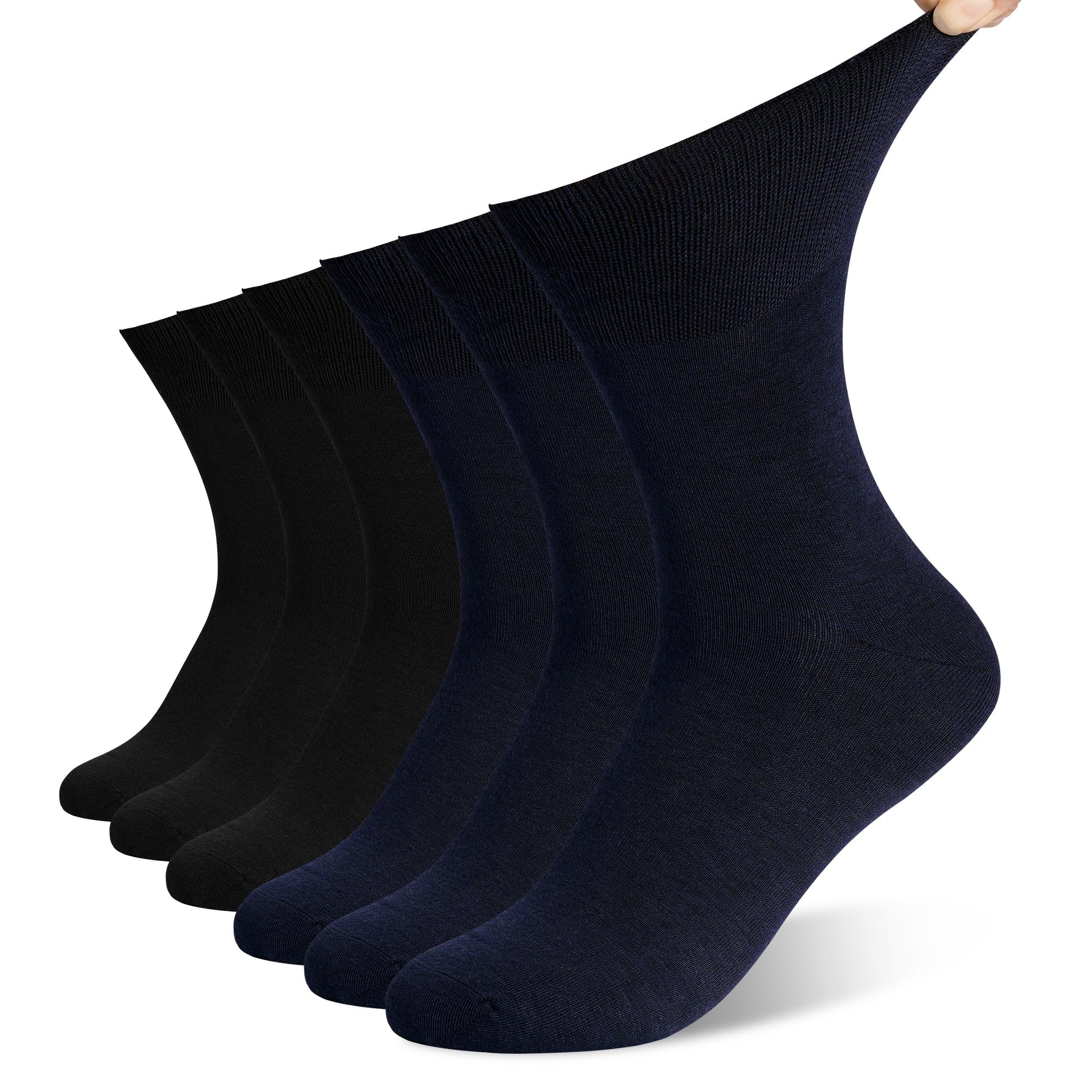 DECOVICI Diabetikersocken Herren 6 Paar, ohne Gummibund Socken für Diabetiker 38-45 Damen ohne Naht Komfortbund Diabetiker Senior Socken Wasserbeine