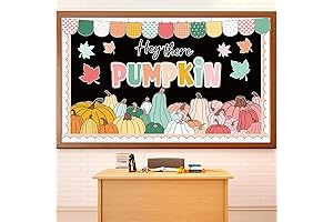 Autumn-Themed Pumpkin and Leaf Bulletin Board Cutouts for Classroom Fall Decorations
