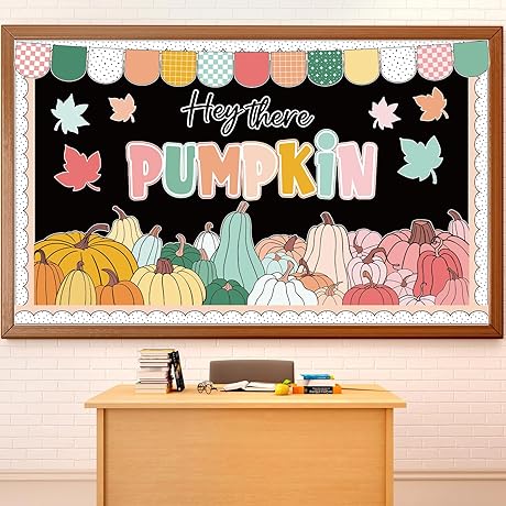 Autumn-Themed Pumpkin and Leaf Bulletin Board Cutouts for Classroom Fall Decorations